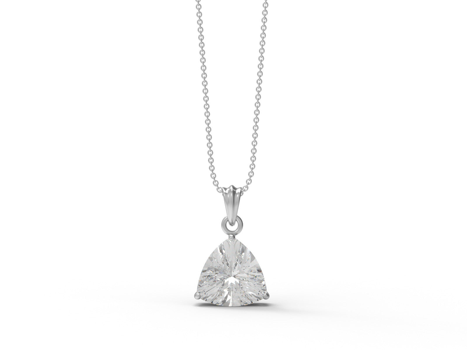 Moissanite Trillion Cut Solitaire Pendant - 925 Sterling Silver