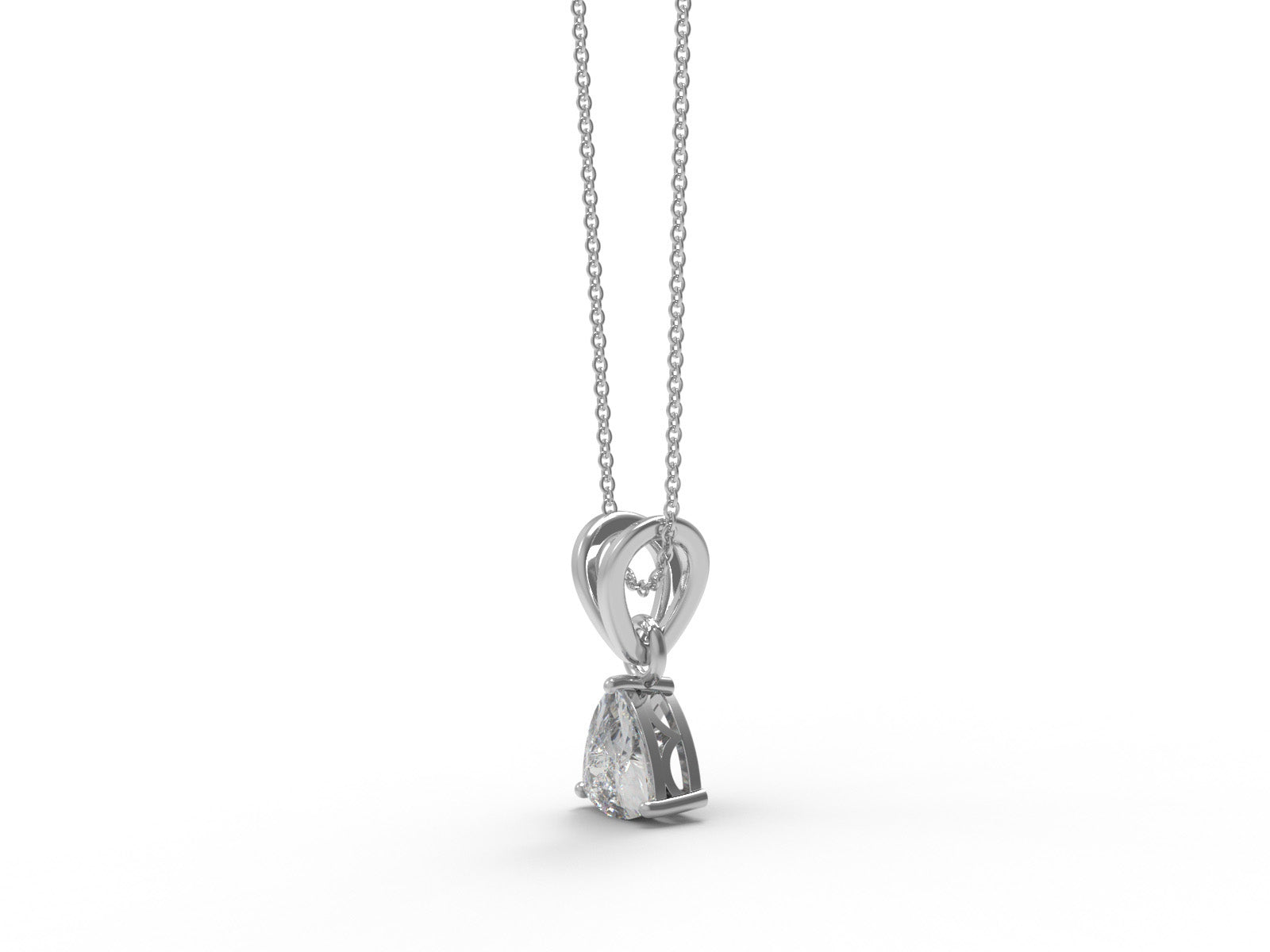 Moissanite Trillion Solitaire Pendant Necklace - Sterling Silver