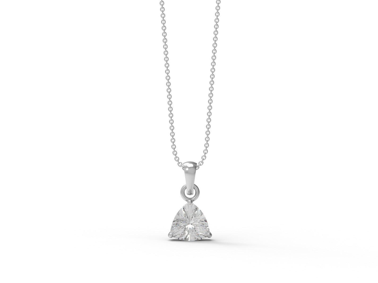Moissanite Minimal Trillion Drop Necklace - Sterling Silver