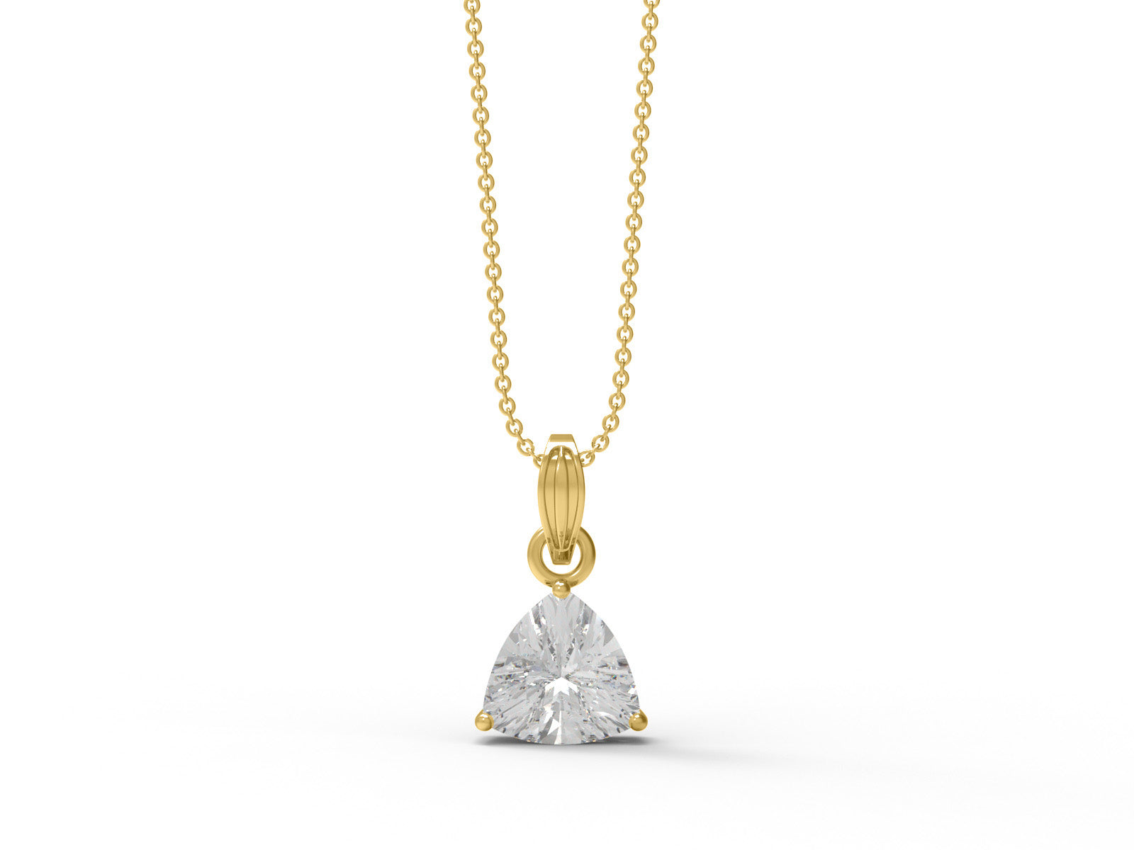 Moissanite Elegant Trillion Drop Necklace - Sterling Silver