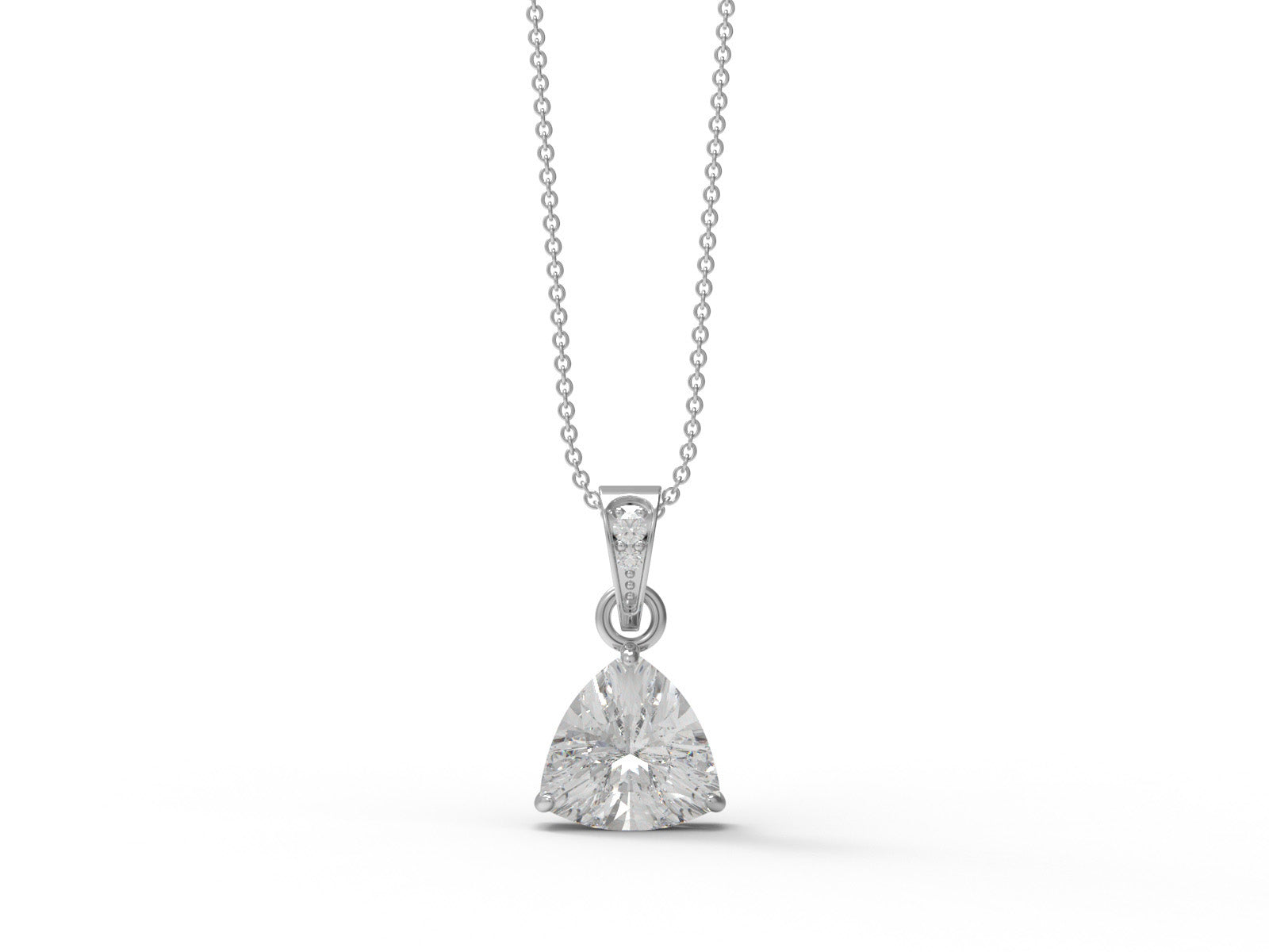 Moissanite Minimalist Trillion Pendant - Sterling Silver