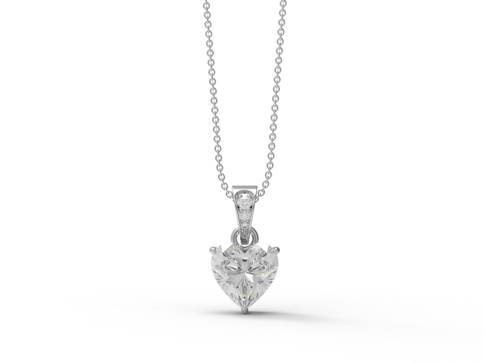 Moissanite Heart-Shaped Drop Love Pendant - Sterling Silver