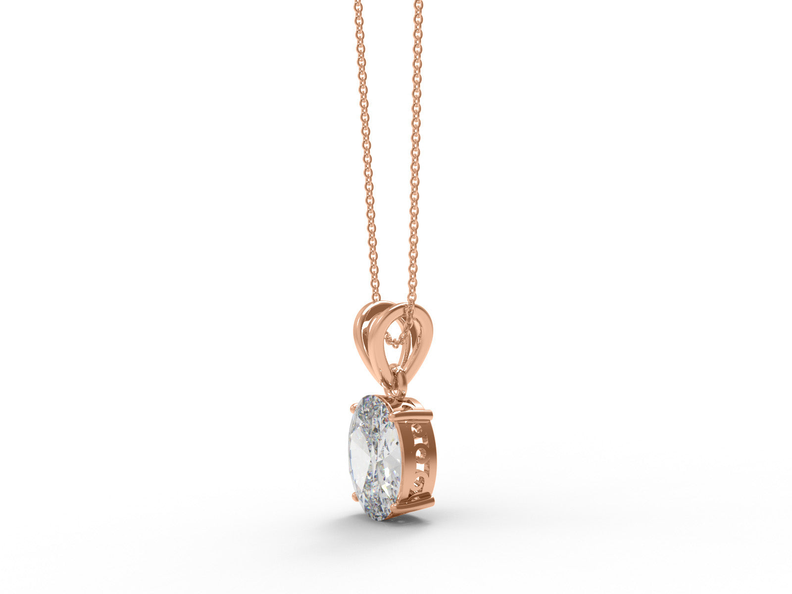 Moissanite Oval Sparkling Pendant - Sterling Silver