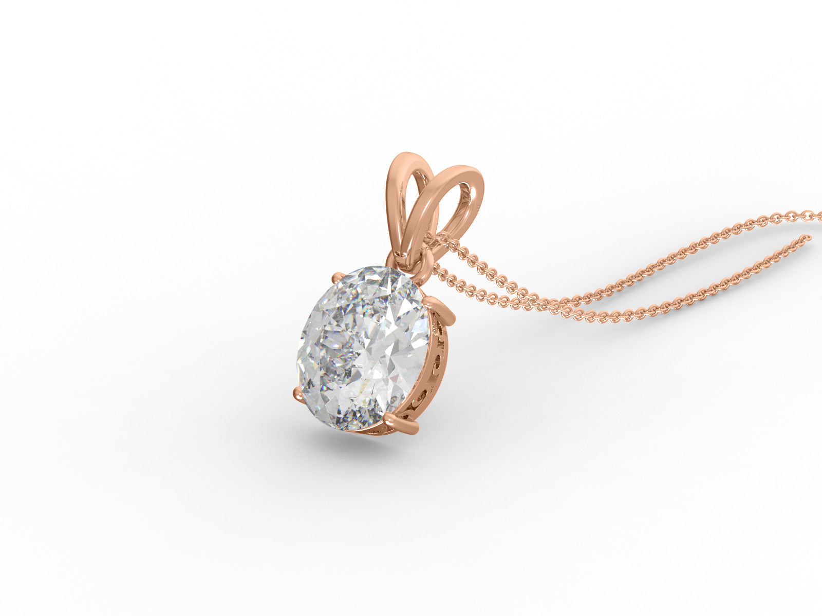 Moissanite Oval Sparkling Pendant - Sterling Silver