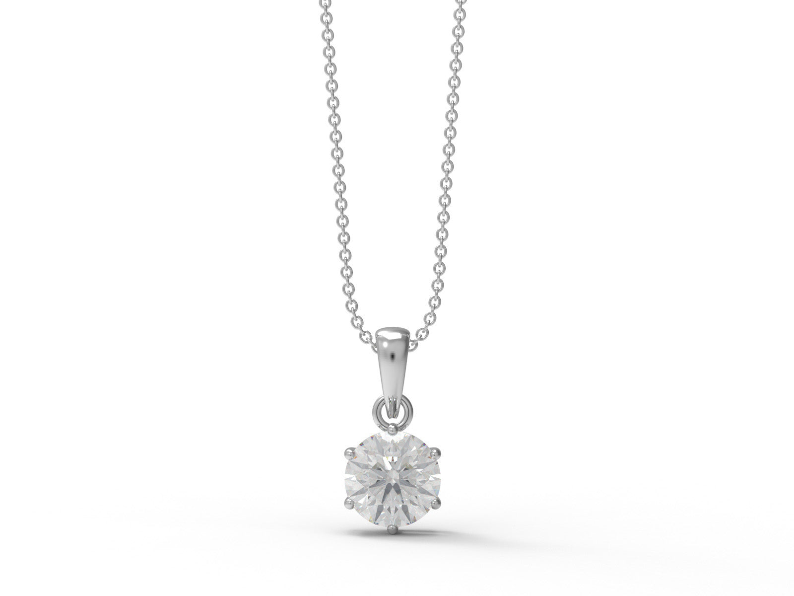 Moissanite Solitaire Pendant - 925 Sterling Silver
