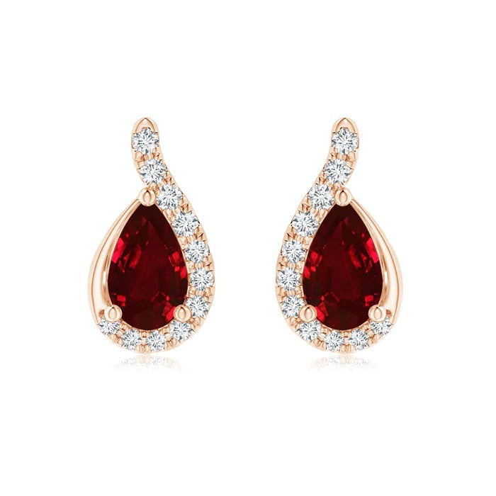 Garnet Sterling Silver Women Stud Earrings
