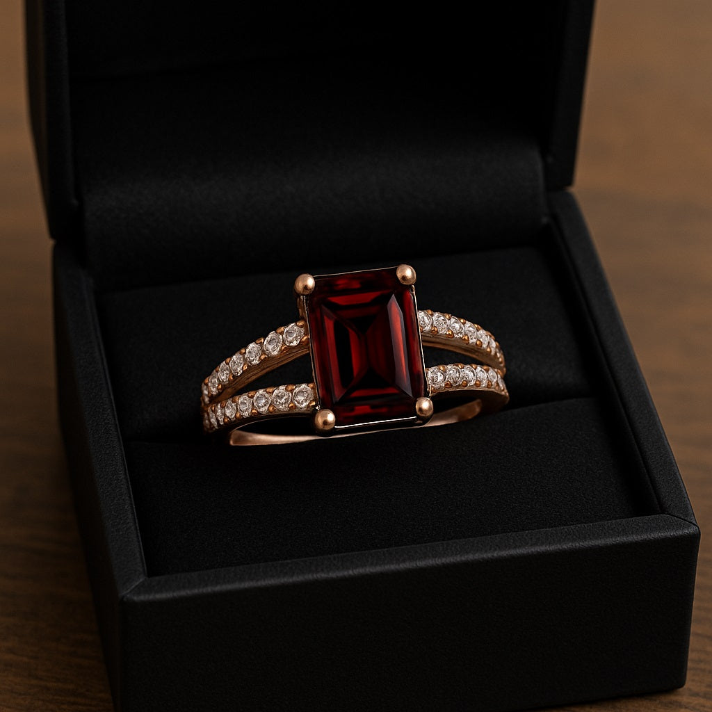 Anello con gambo diviso in opale - Argento Sterling
