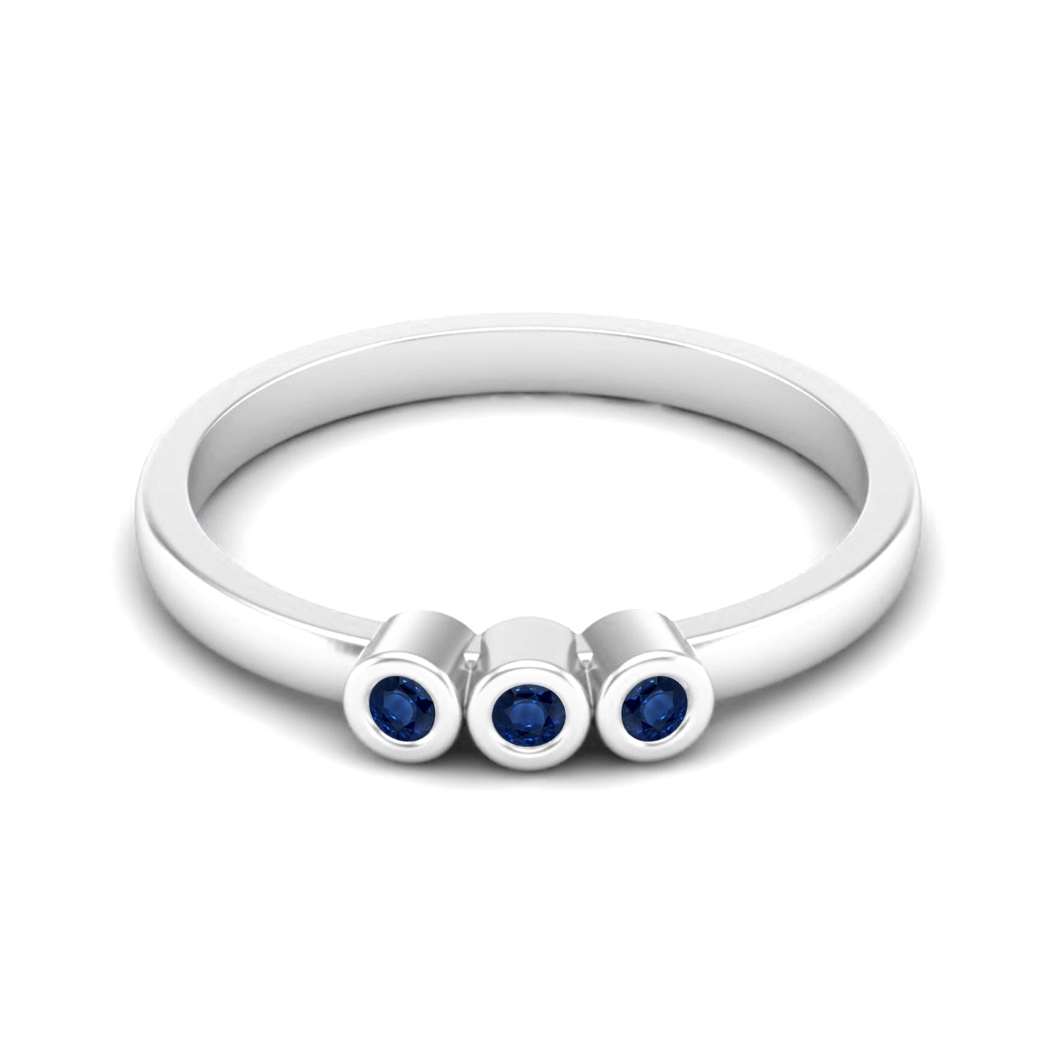 Anello di nozze minimalista con zaffiro blu, anello di promessa nuziale delicato in argento sterling 925