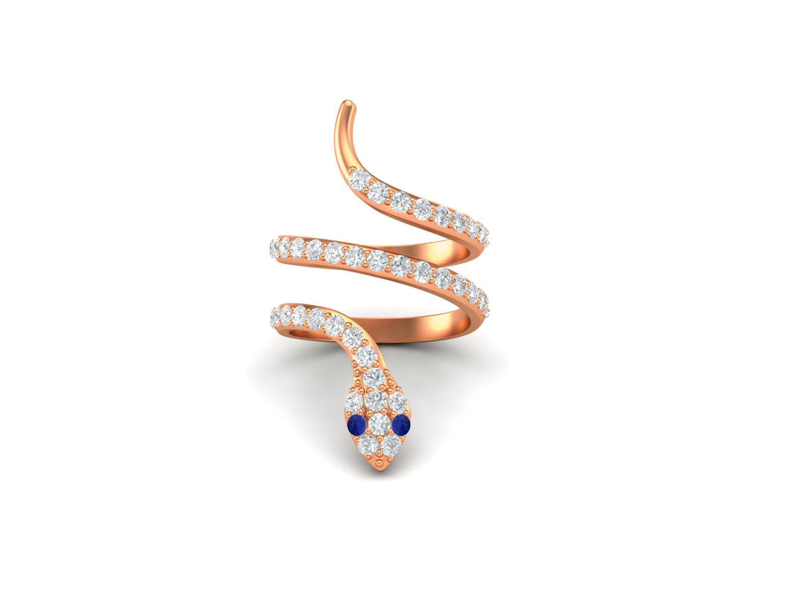 Lapis Lazuli Eyes Cobra Snake Ring – Sterling Silver