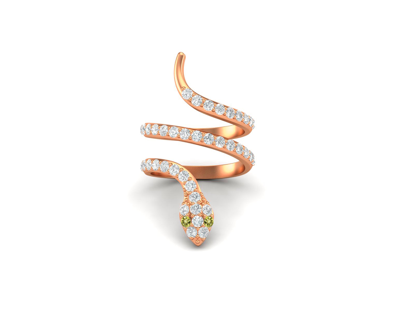Anello di fidanzamento vintage con serpente cobra in argento sterling 925 con quarzo limone