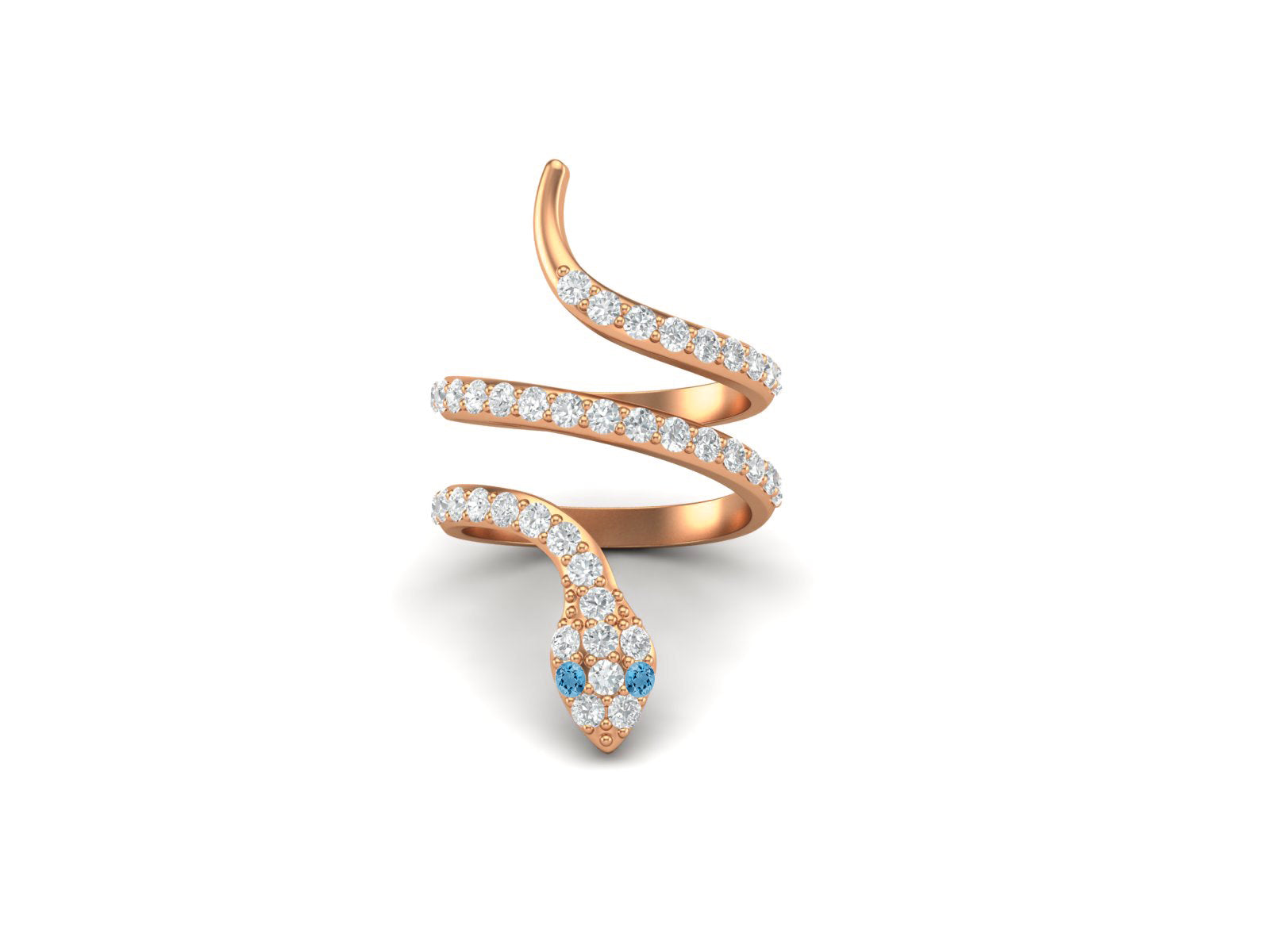 Anello di fidanzamento vintage con topazio blu svizzero, anello in argento sterling 925 con serpente cobra