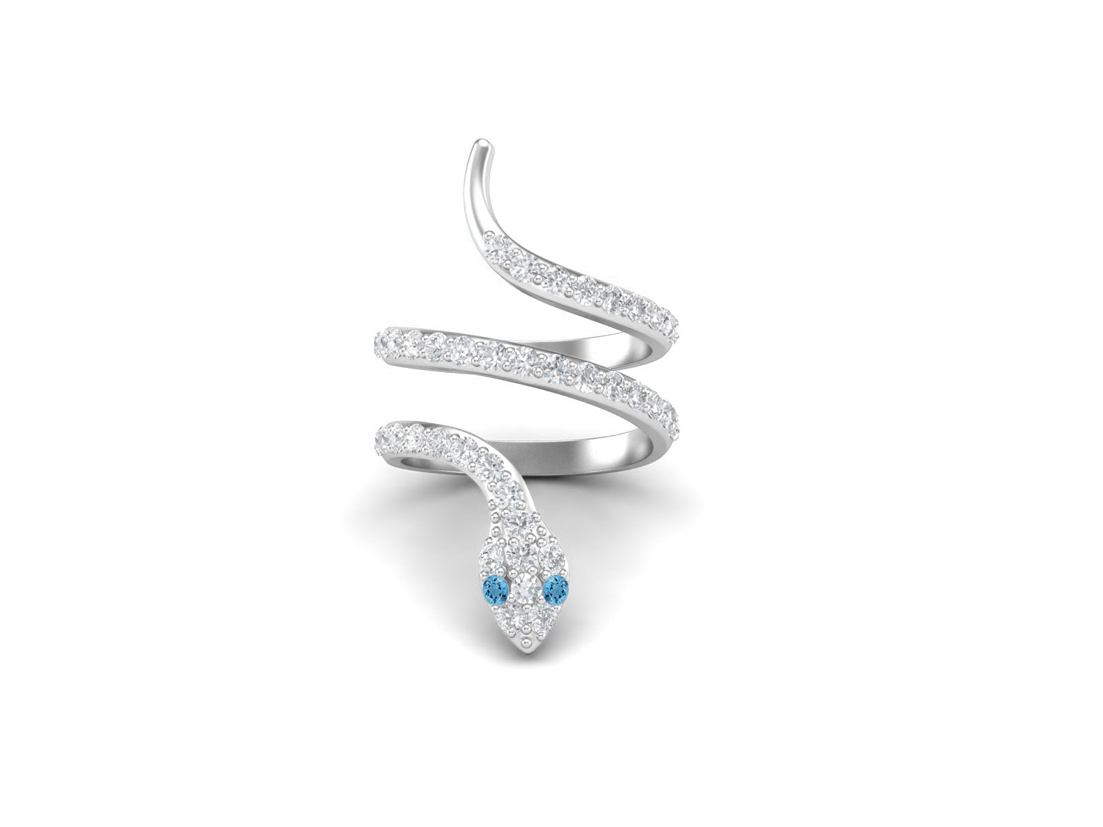Anello di fidanzamento vintage con topazio blu svizzero, anello in argento sterling 925 con serpente cobra