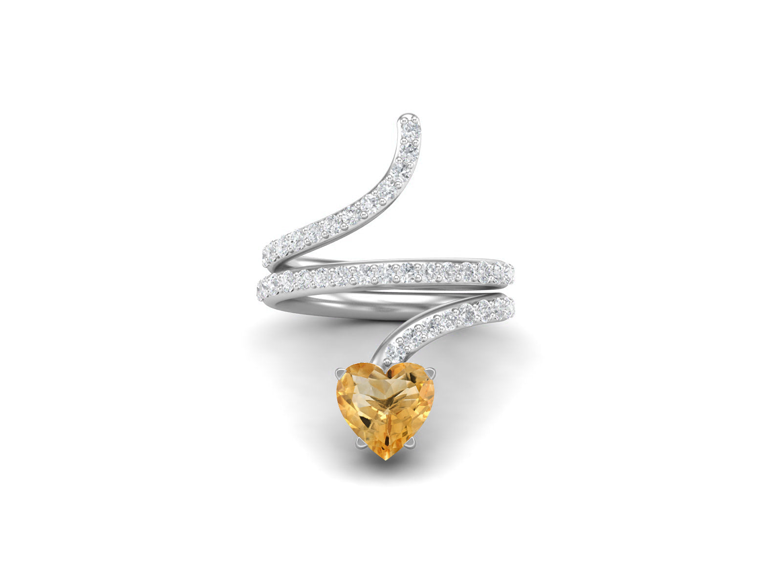 Citrine Twisted Wrap Design Ring – Sterling Silver