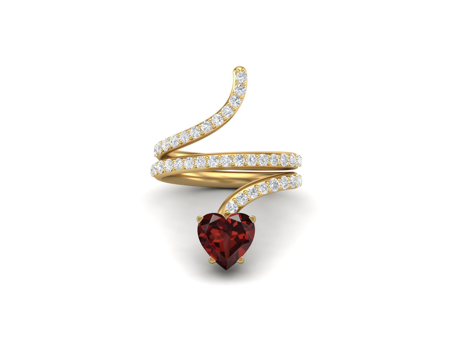 Anello a serpente con granato intrecciato – Argento Sterling