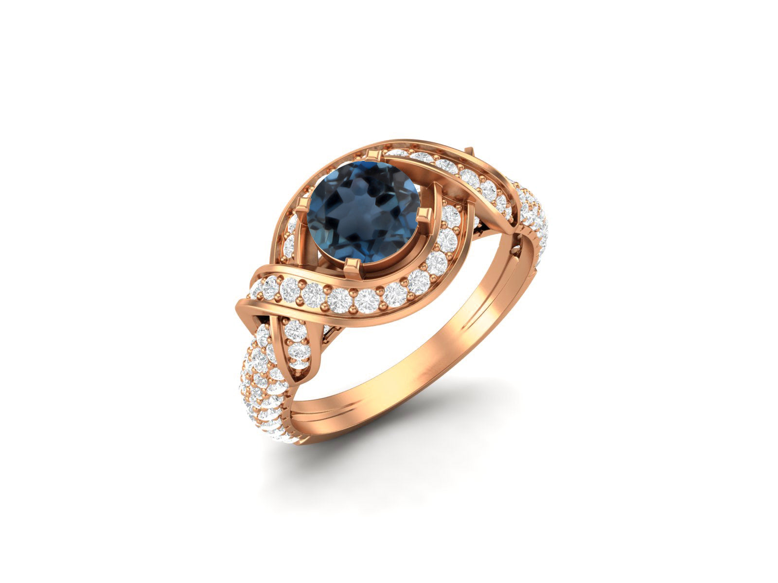 London Blue Topaz Infinity Twist Band Ring – Sterling Silver