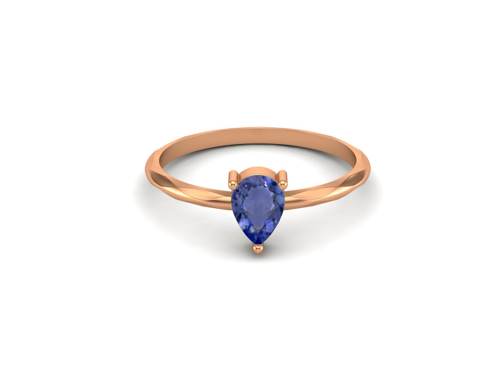 Tanzanite Minimalist Solitaire Ring - Sterling Silver