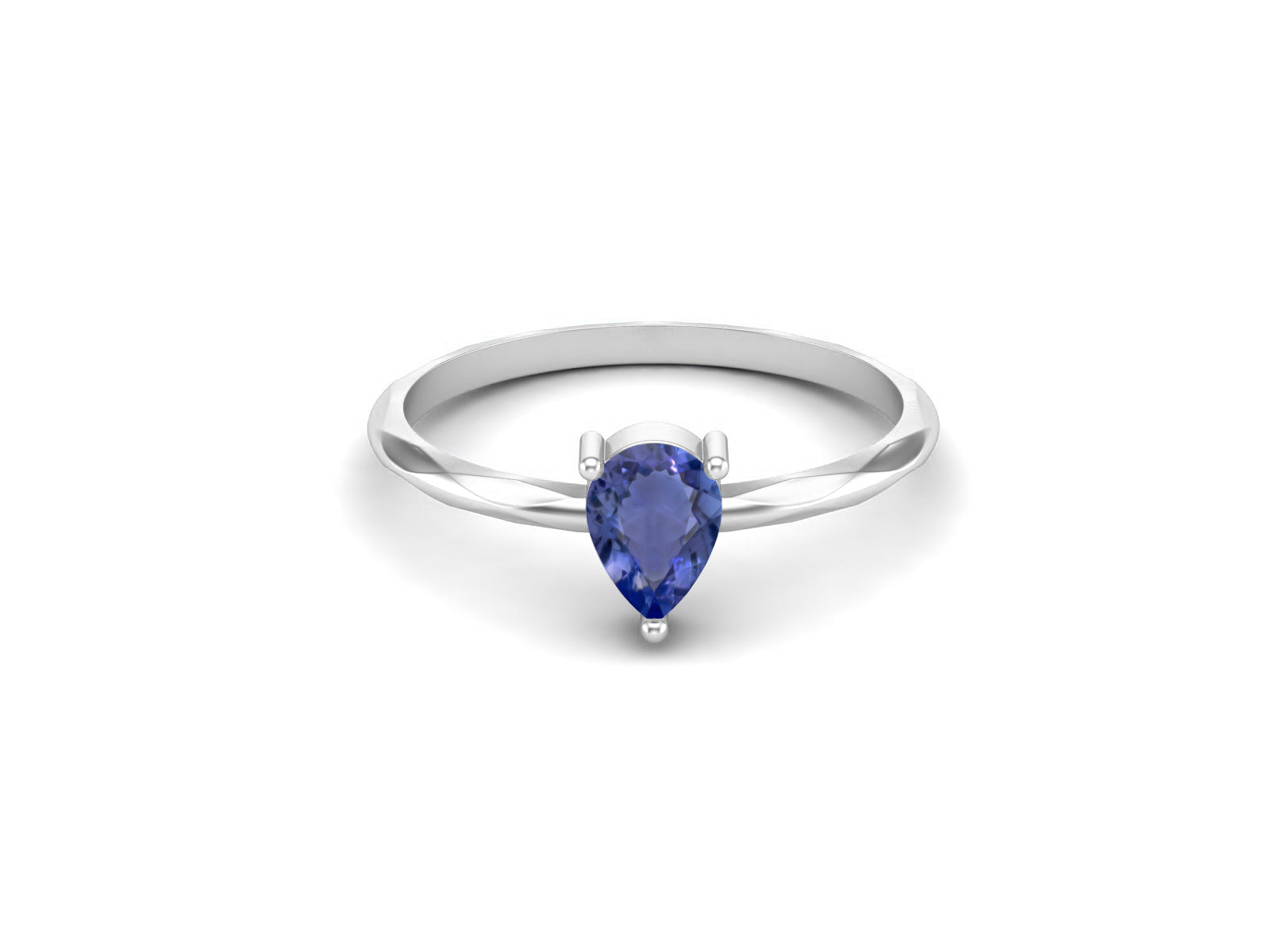Tanzanite Minimalist Solitaire Ring - Sterling Silver
