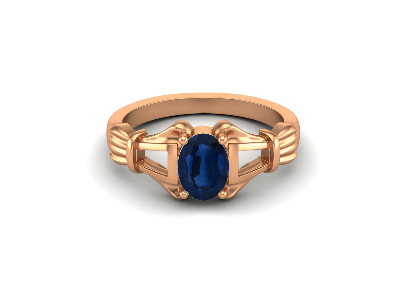 Anello nuziale in argento sterling 925 con zaffiro blu e anello di promessa nuziale con zaffiro blu antico