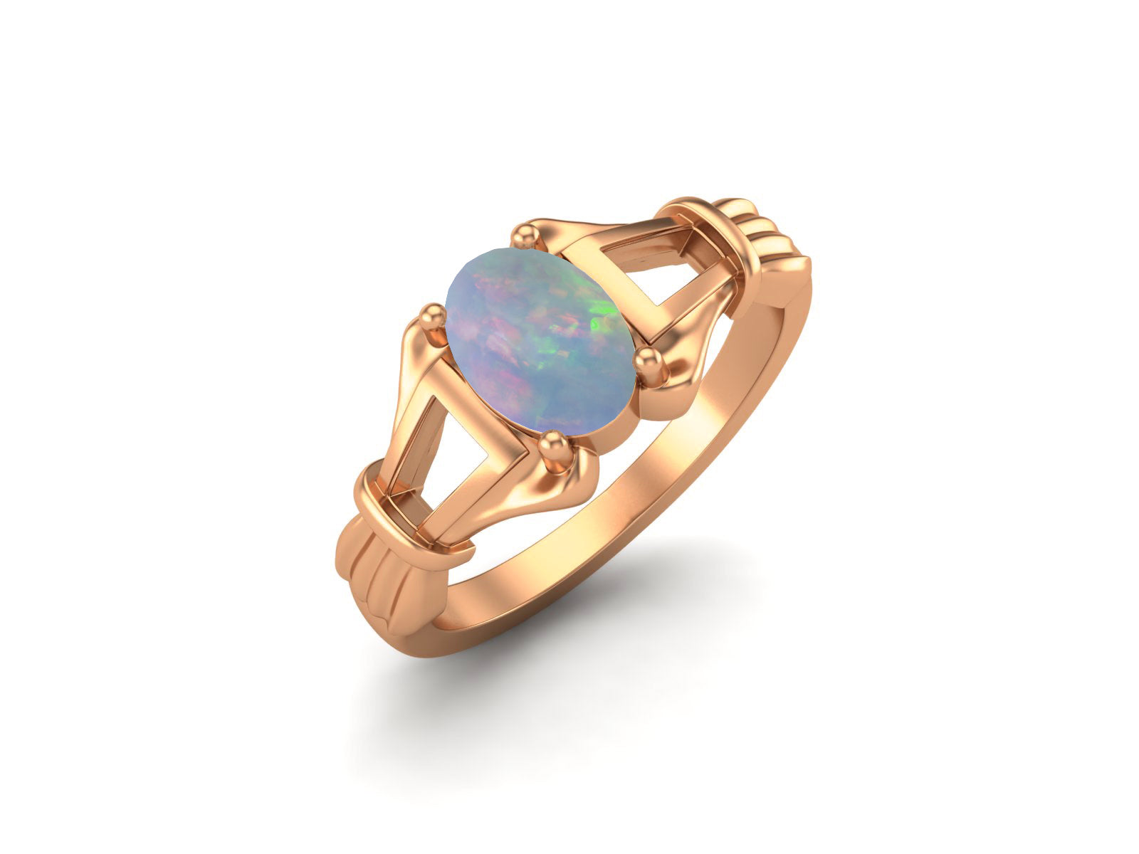 Anello di promessa in argento sterling 925 con opale, anello di nozze in stile Art Déco con opale, anello di fidanzamento in stile vintage con opale