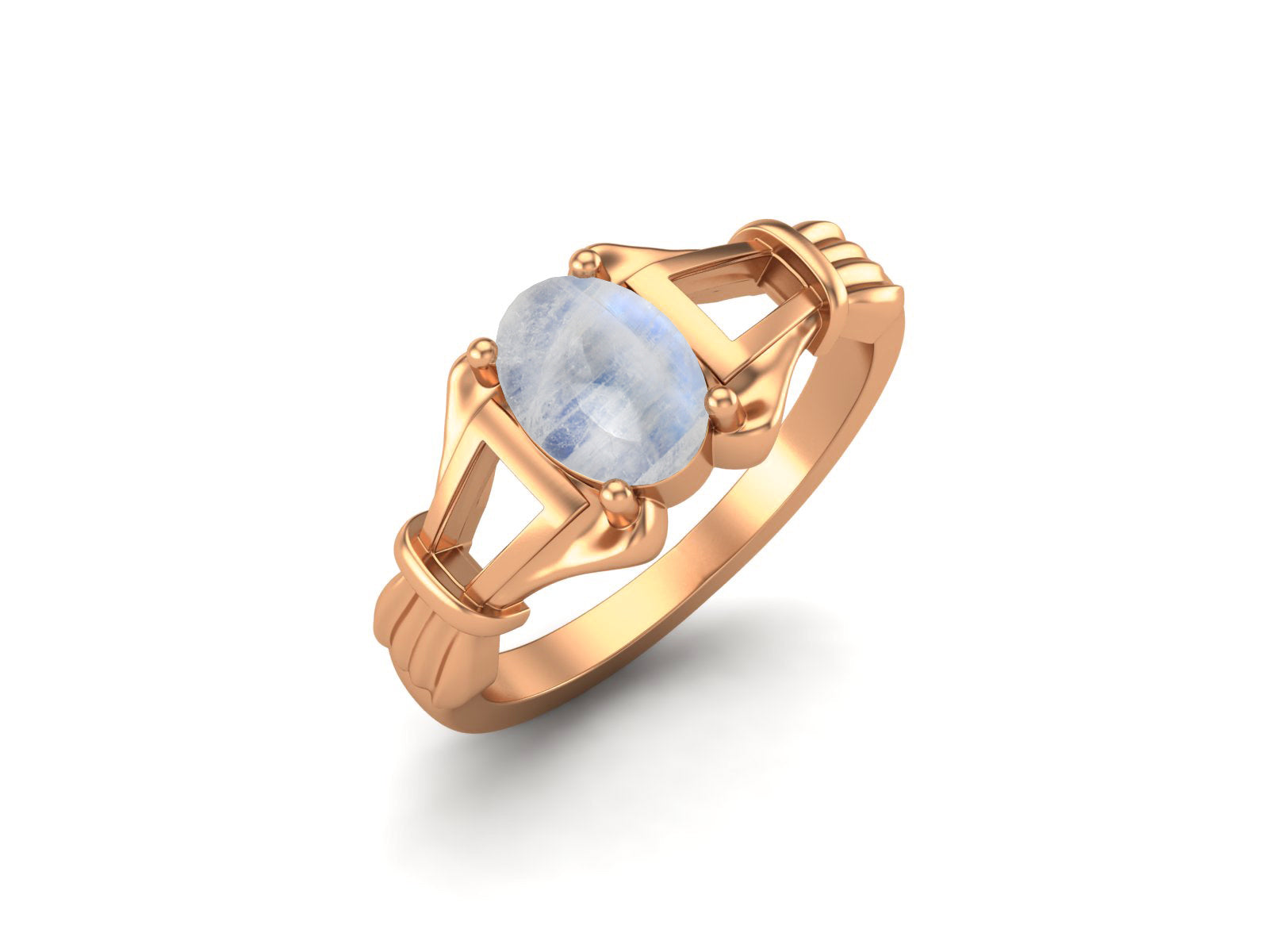 Moonstone Vintage Art Deco Style Ring - Sterling Silver