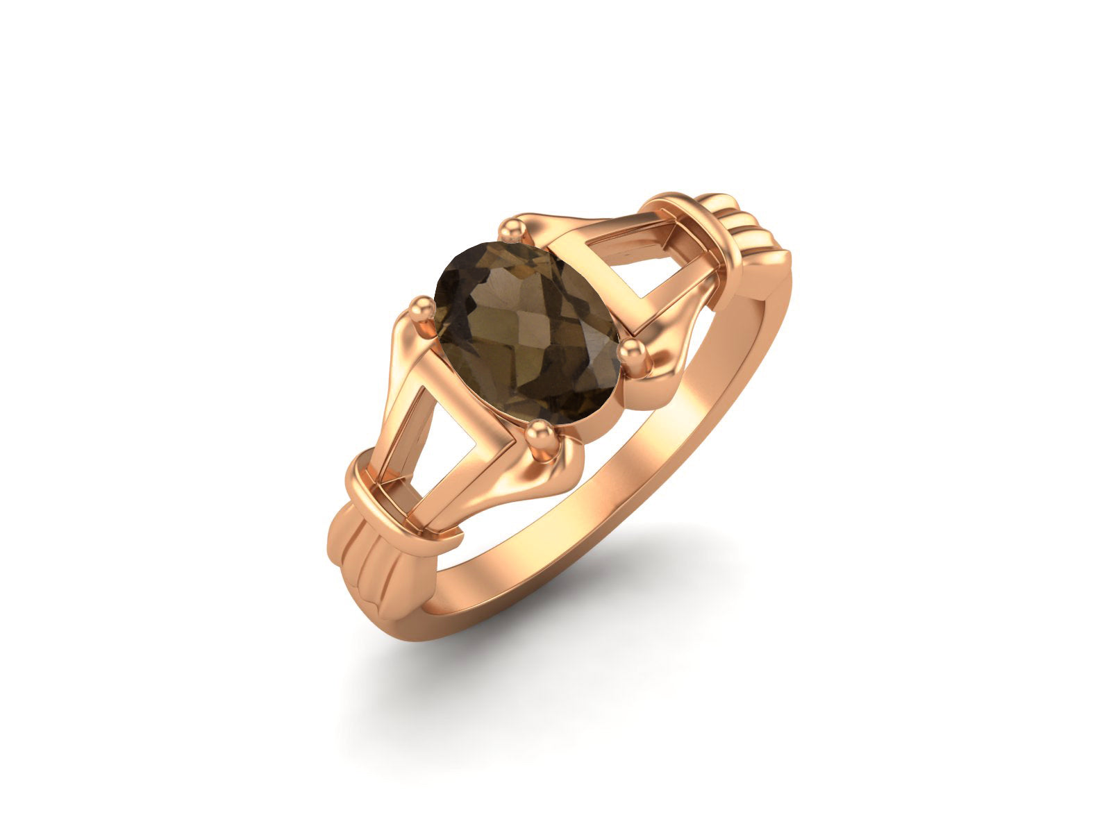 Garnet Vintage Art Deco Style Ring - Sterling Silver