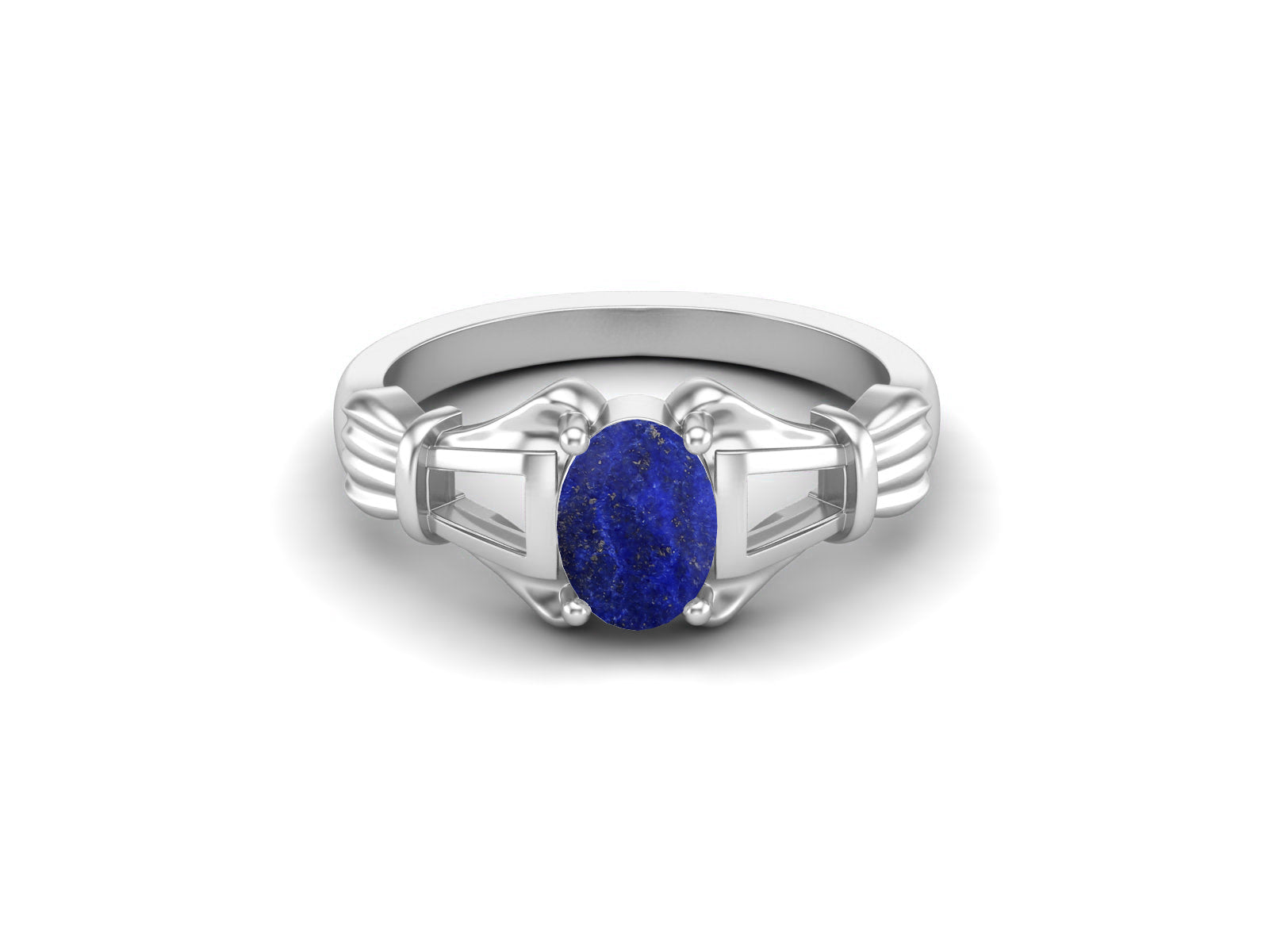 Lapis Vintage Art Deco Style Ring - Sterling Silver