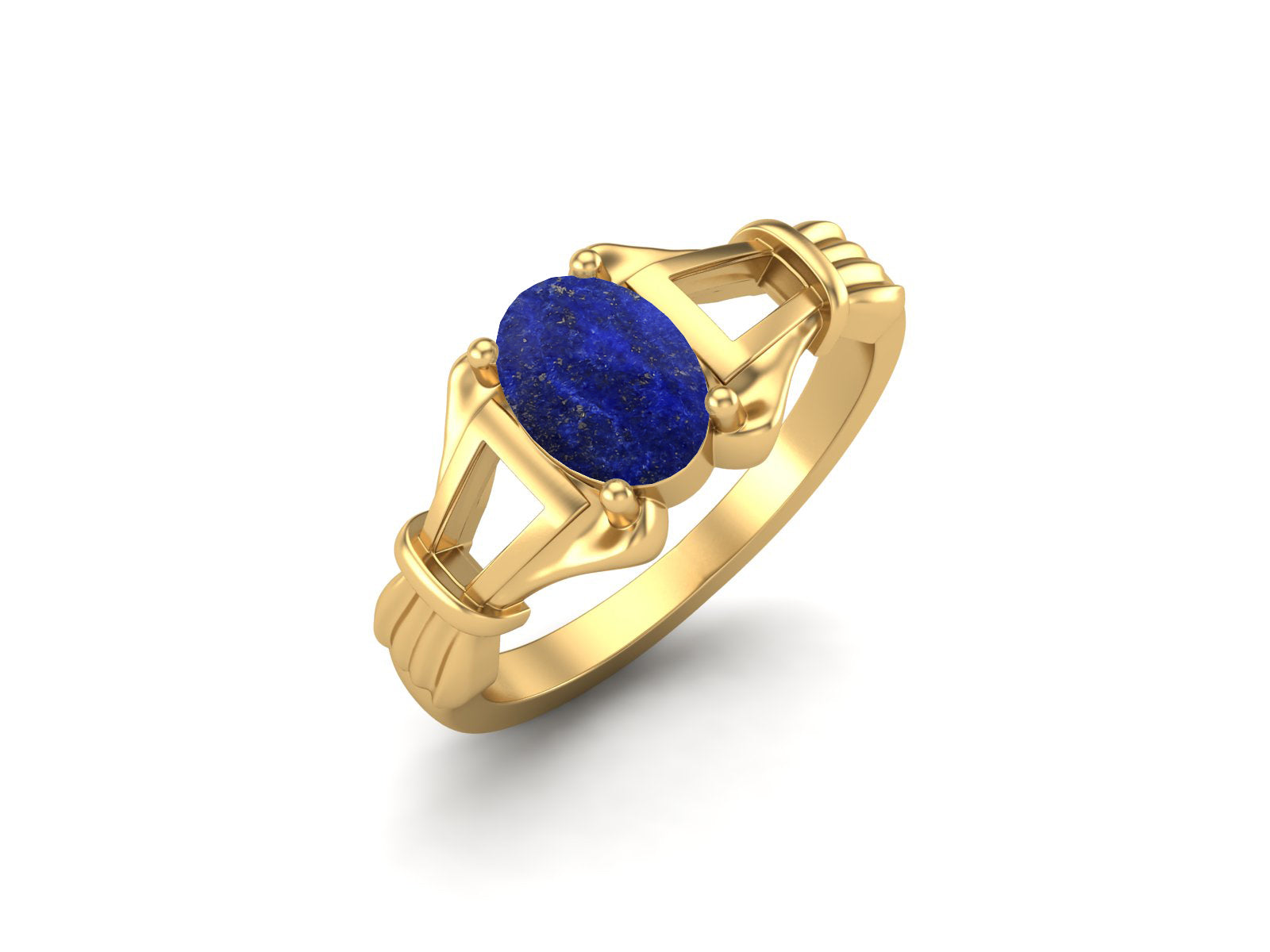 Lapis Vintage Art Deco Style Ring - Sterling Silver