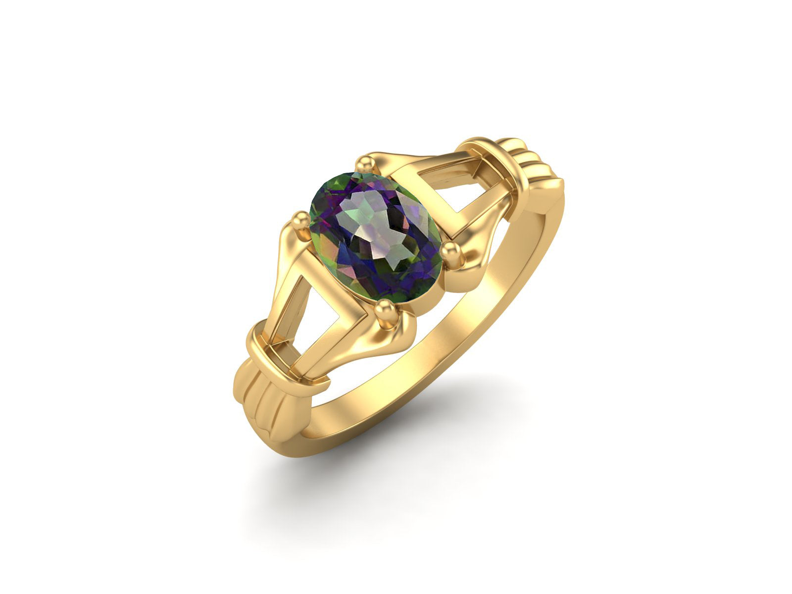 Msytic Topaz Vintage Art Deco Style Ring - Sterling Silver