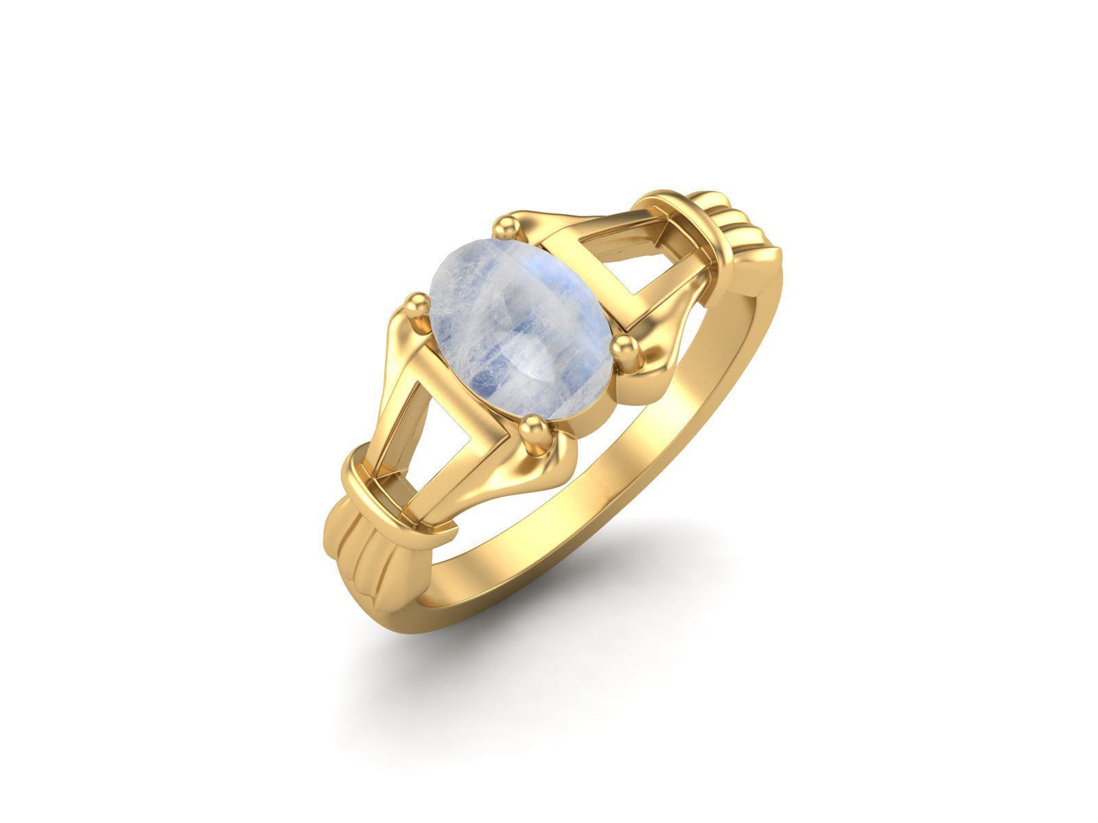 Moonstone Vintage Art Deco Style Ring - Sterling Silver