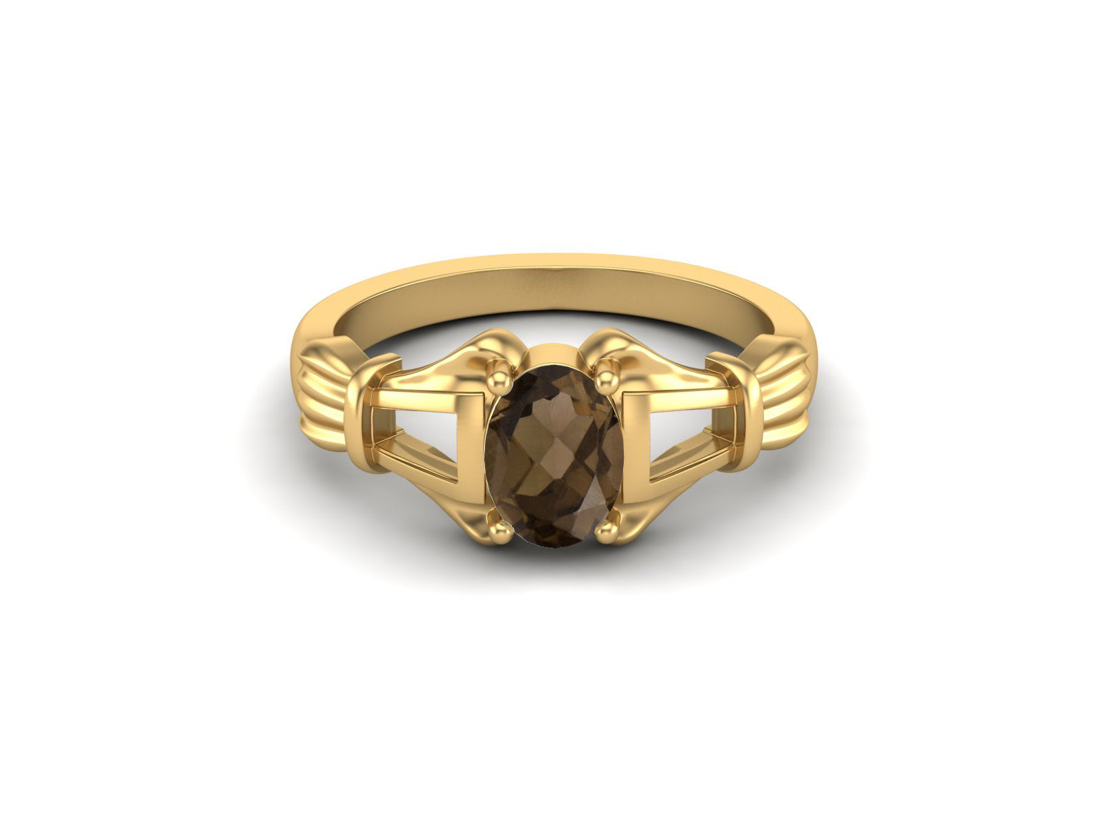 Garnet Vintage Art Deco Style Ring - Sterling Silver