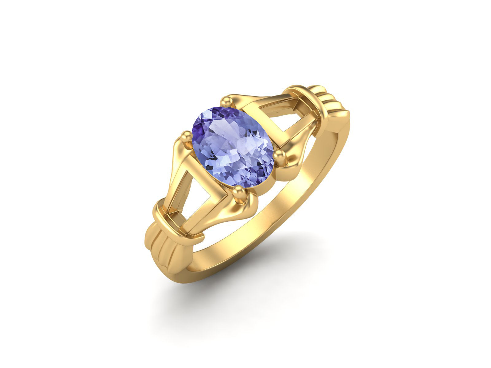 Anello di fidanzamento con pietra preziosa ovale in argento sterling 925 con tanzanite