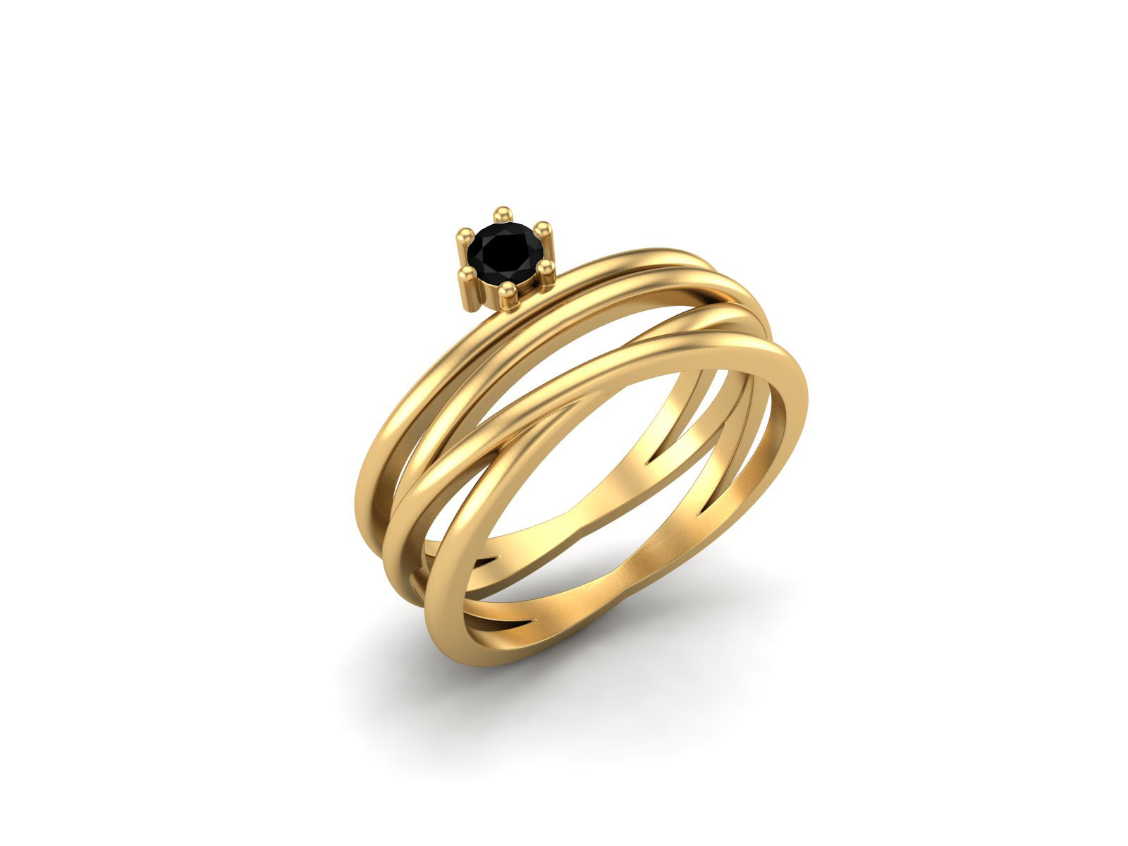 Fede nuziale in spinello nero intrecciato 3x3 mm, anello di promessa in argento sterling 925