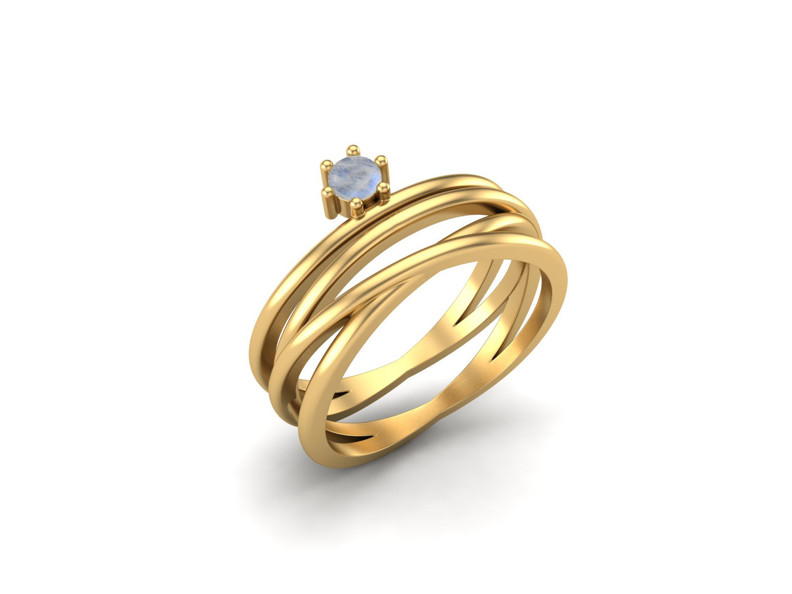 Anello di nozze con pietra di luna arcobaleno, anello di promessa in argento sterling 925