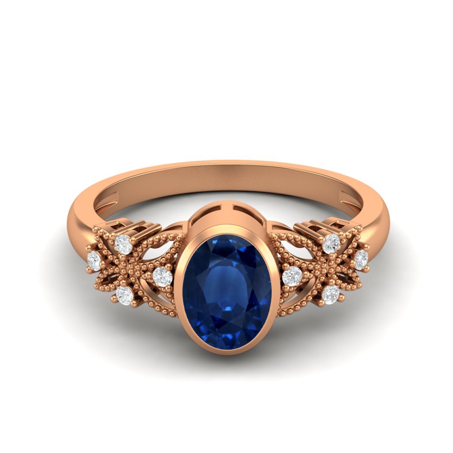 Anello nuziale celtico con zaffiro blu, anello solitario in argento sterling 925