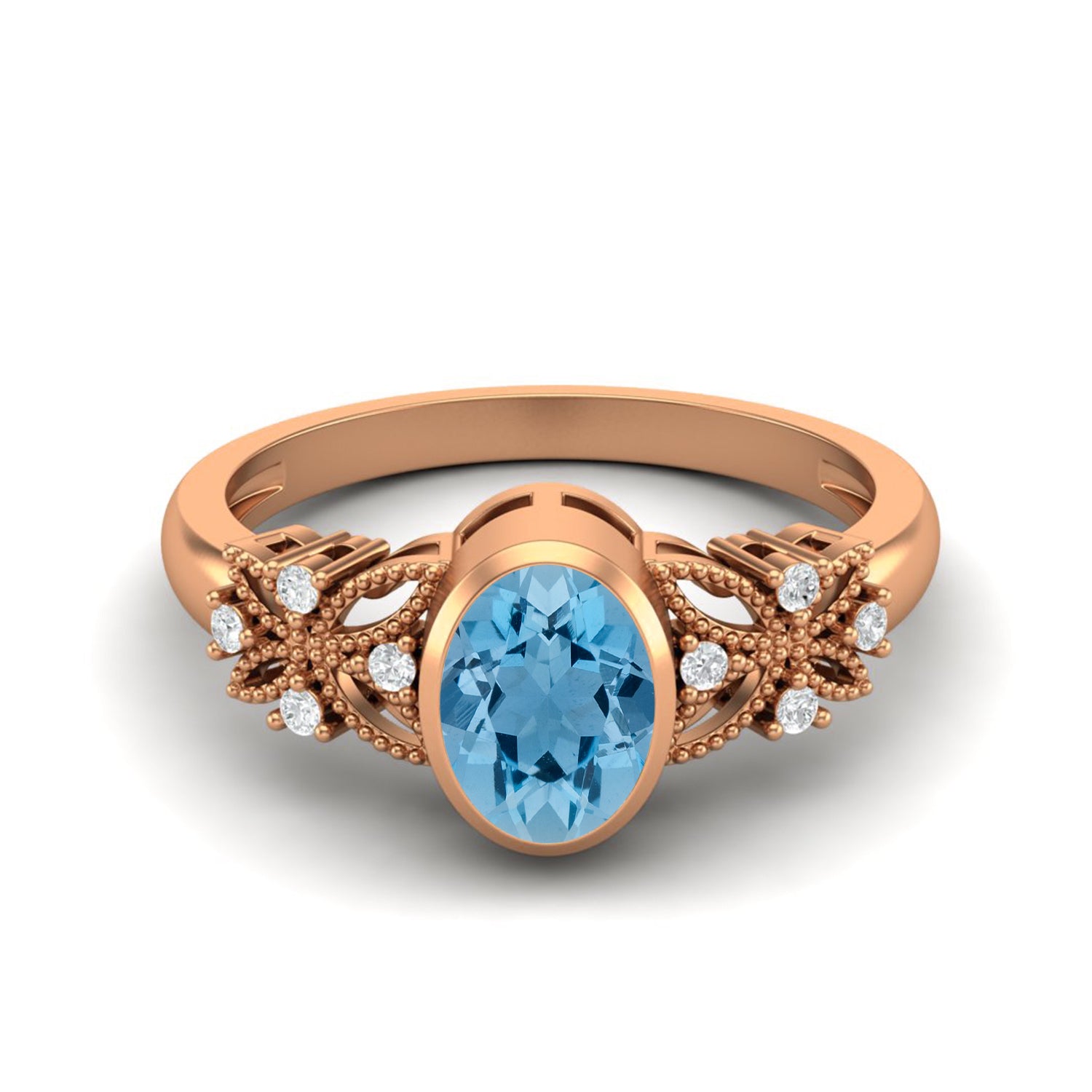 Anello con topazio azzurro cielo naturale, fede nuziale in argento sterling 925