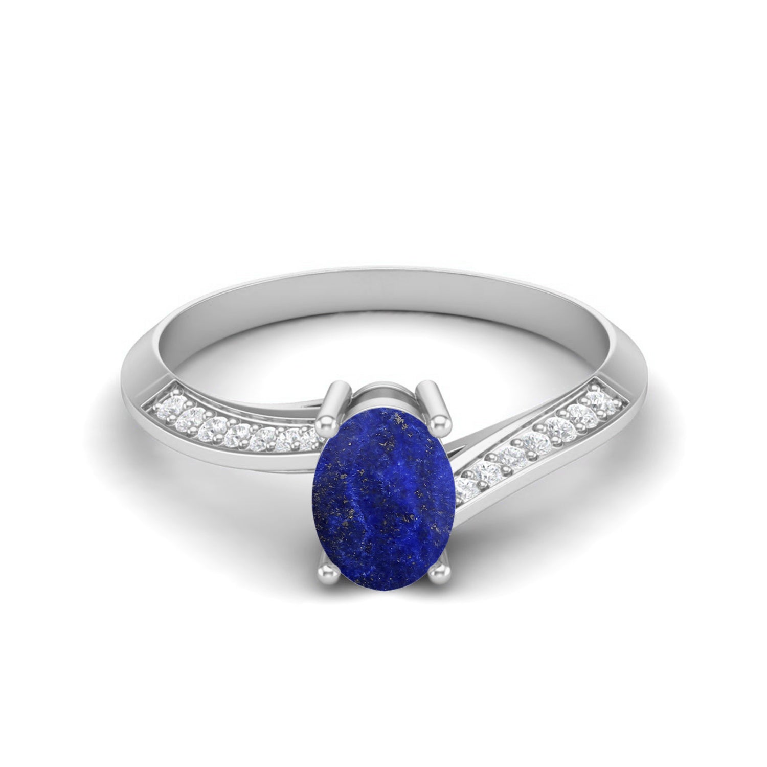 Anello nuziale in lapislazzuli da 1,56 carati, anello in argento sterling 925 per donna