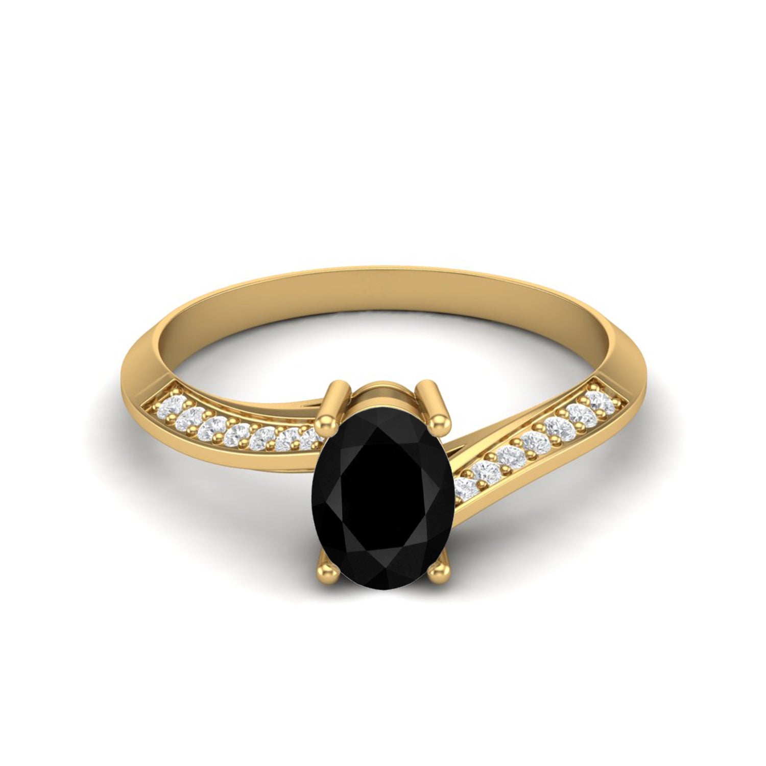 Anello nuziale con solitario in spinello nero da 1,56 carati, in argento sterling 925 con pietra preziosa nera