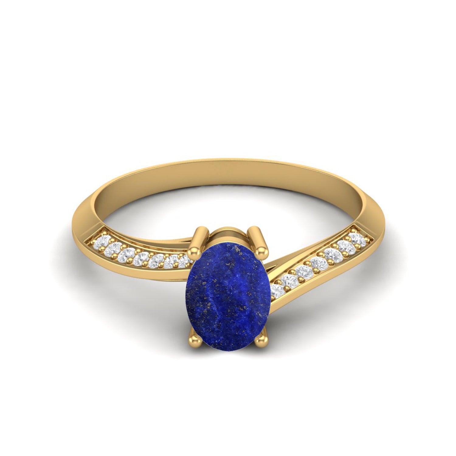 Lapis Lazuli Tapered Accent Band Ring – Sterling Silver