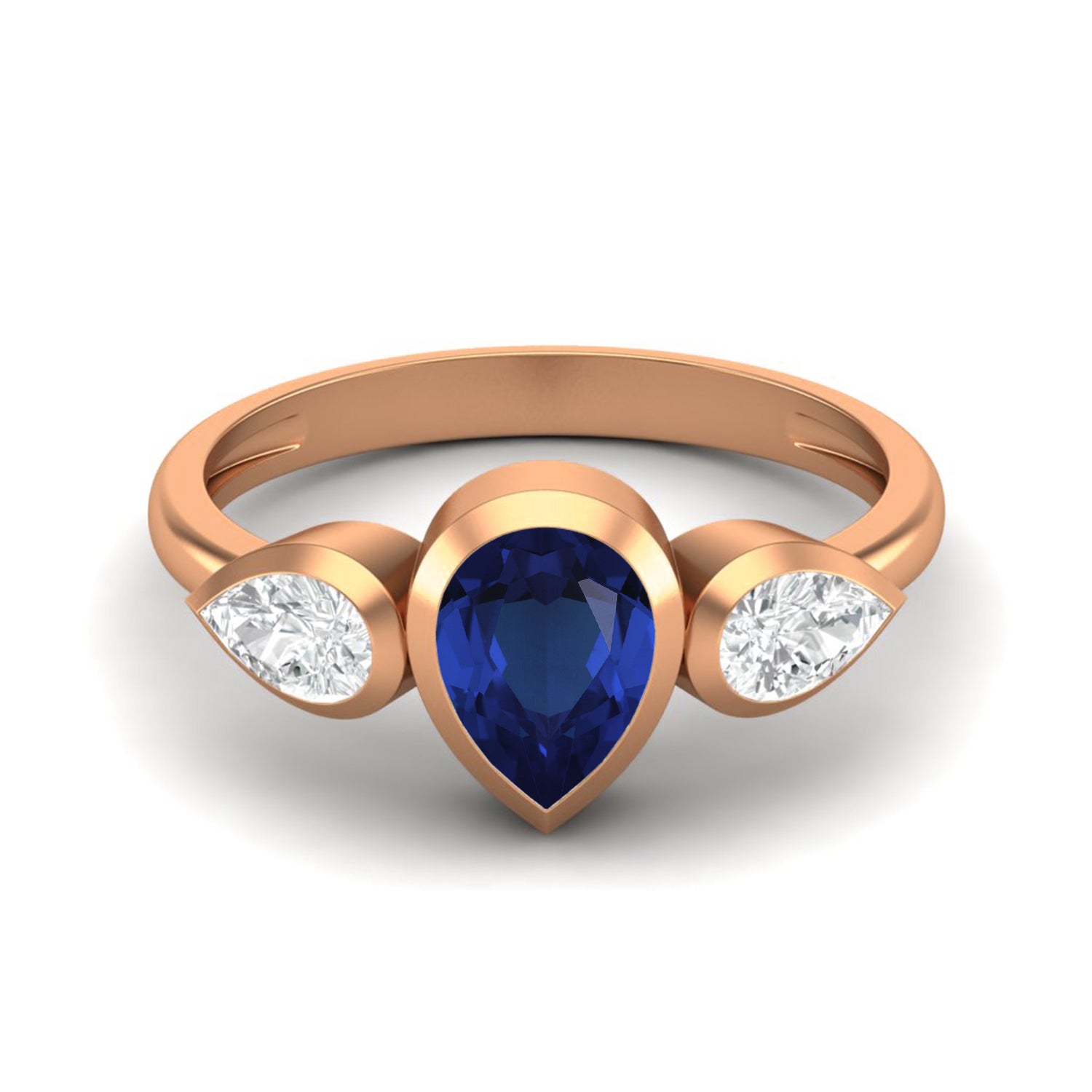 Anello da donna in argento sterling 925 con zaffiro blu naturale da 1,25 carati