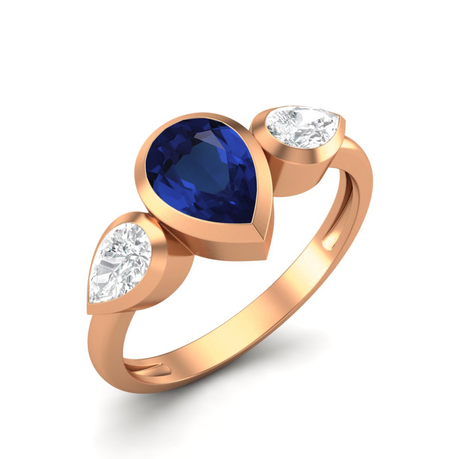 Anello da donna in argento sterling 925 con zaffiro blu naturale da 1,25 carati