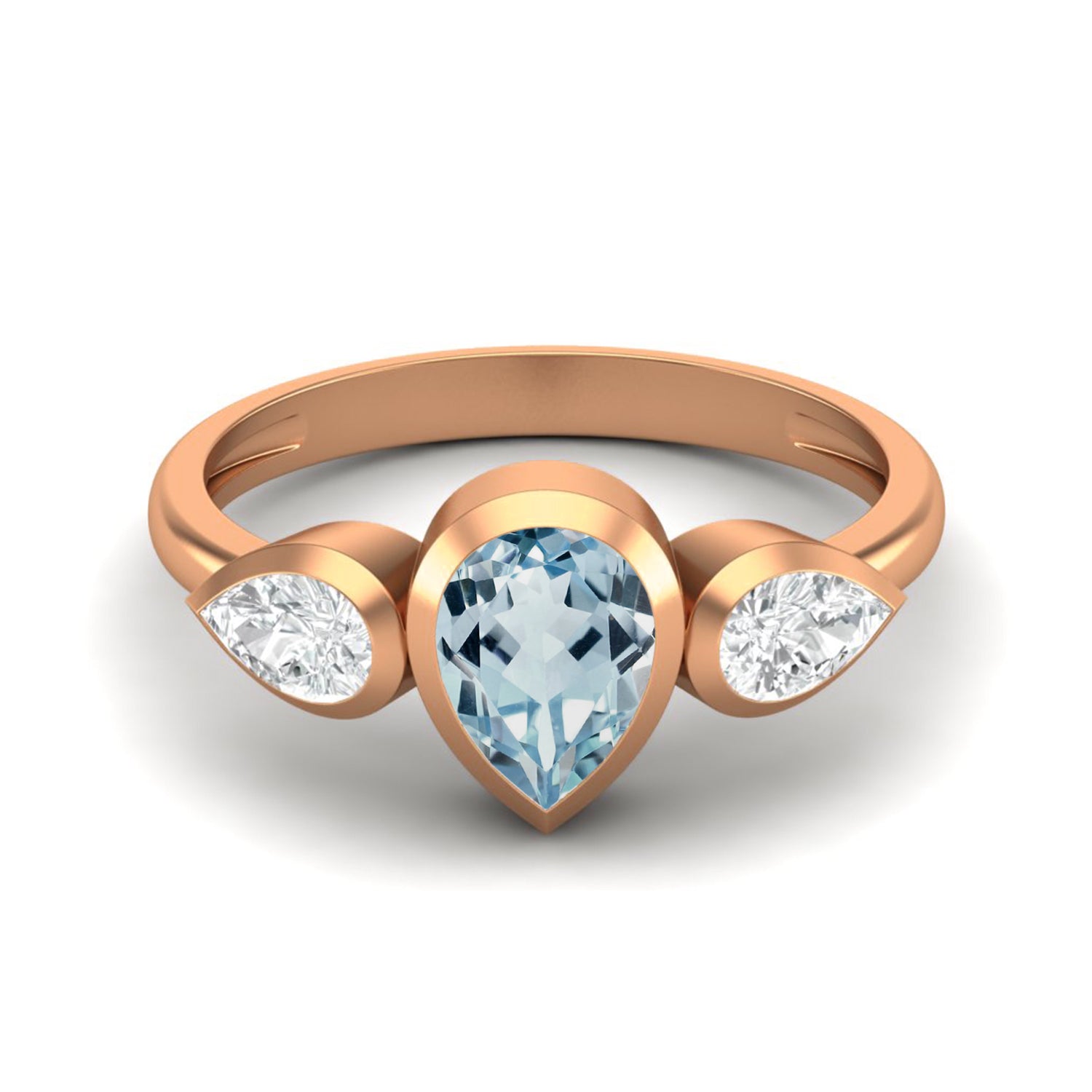 Anello con tre pietre preziose in topazio blu naturale, argento sterling 925, 1,25 carati.