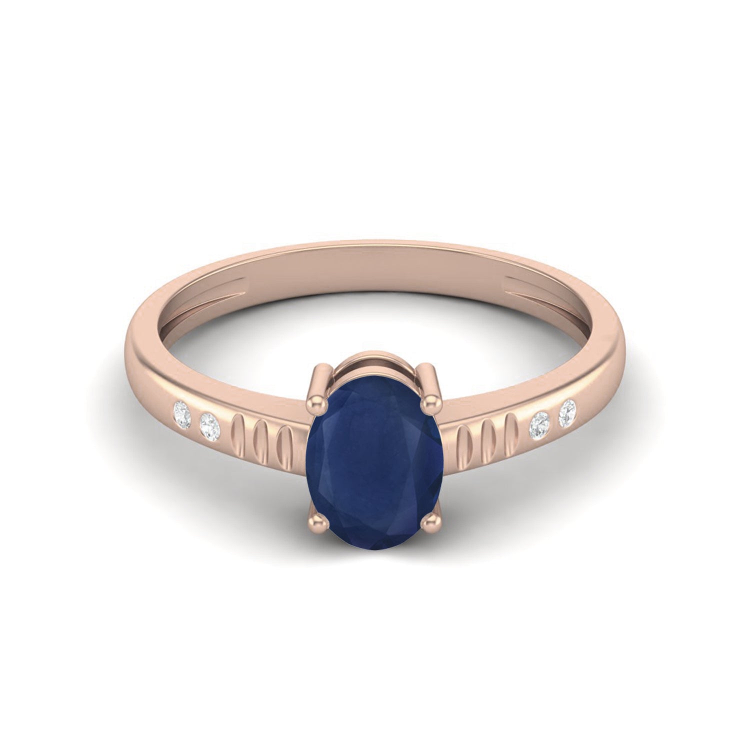 Anello di fidanzamento con solitario in zaffiro blu classico, anello in argento sterling 925, anello di promessa per lei