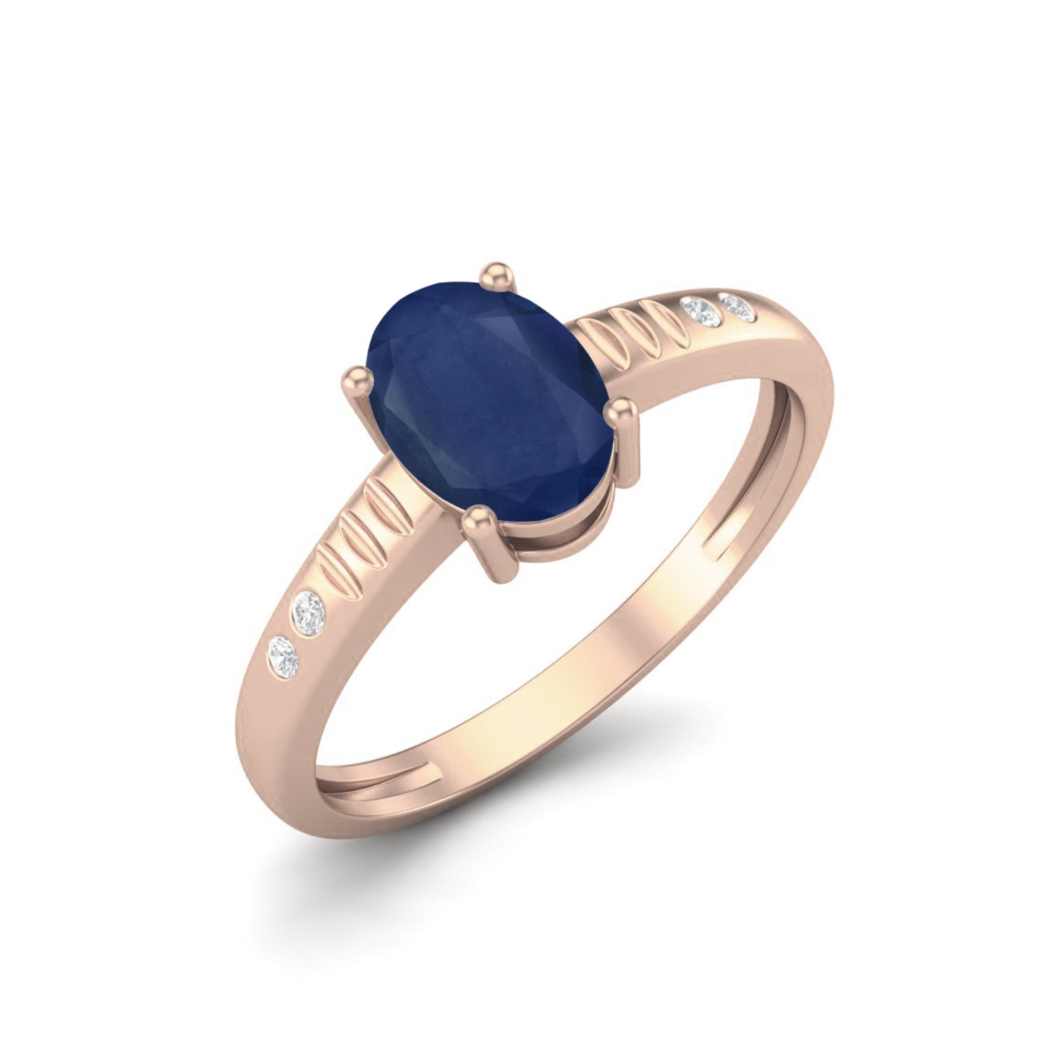 Anello di fidanzamento con solitario in zaffiro blu classico, anello in argento sterling 925, anello di promessa per lei
