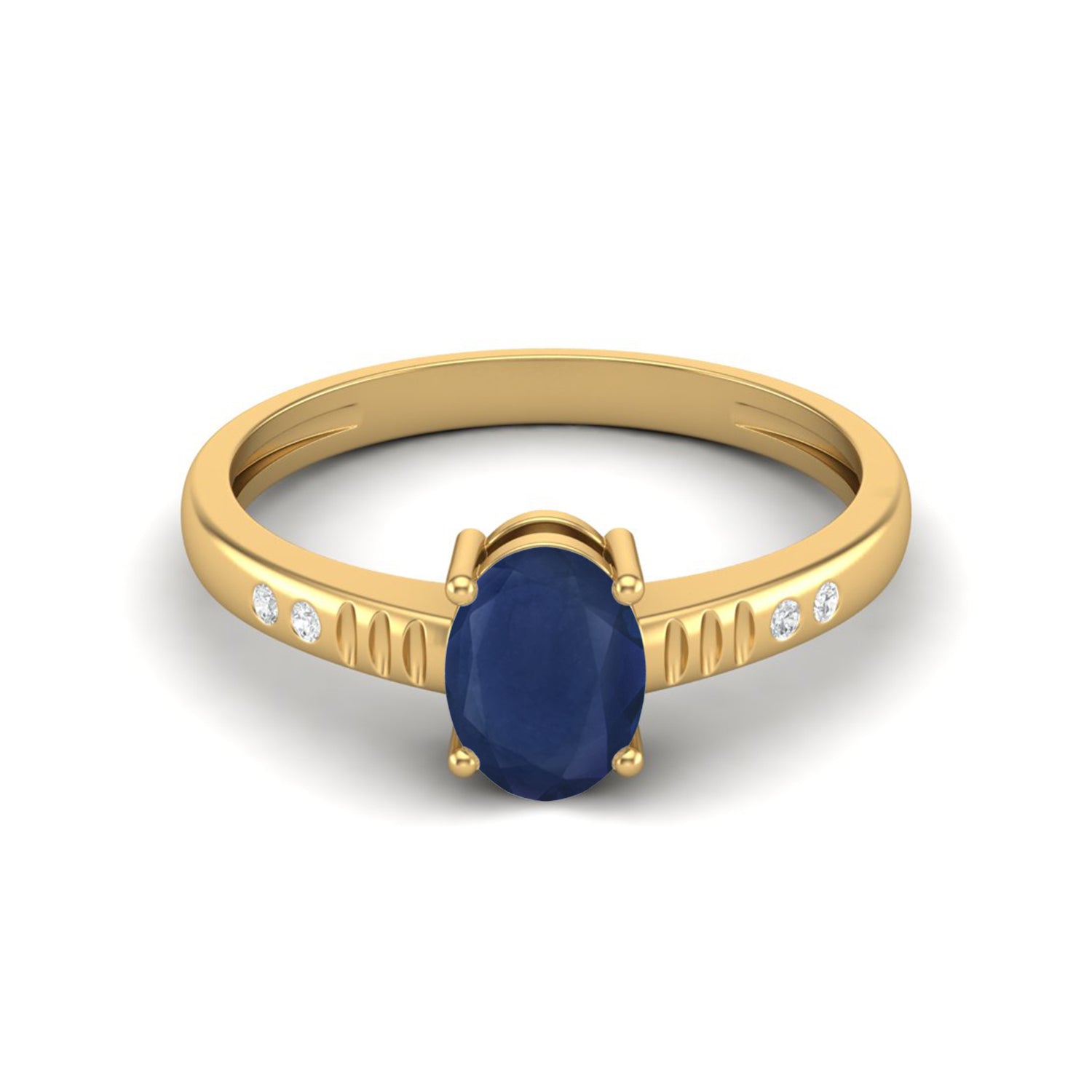 Anello di fidanzamento con solitario in zaffiro blu classico, anello in argento sterling 925, anello di promessa per lei
