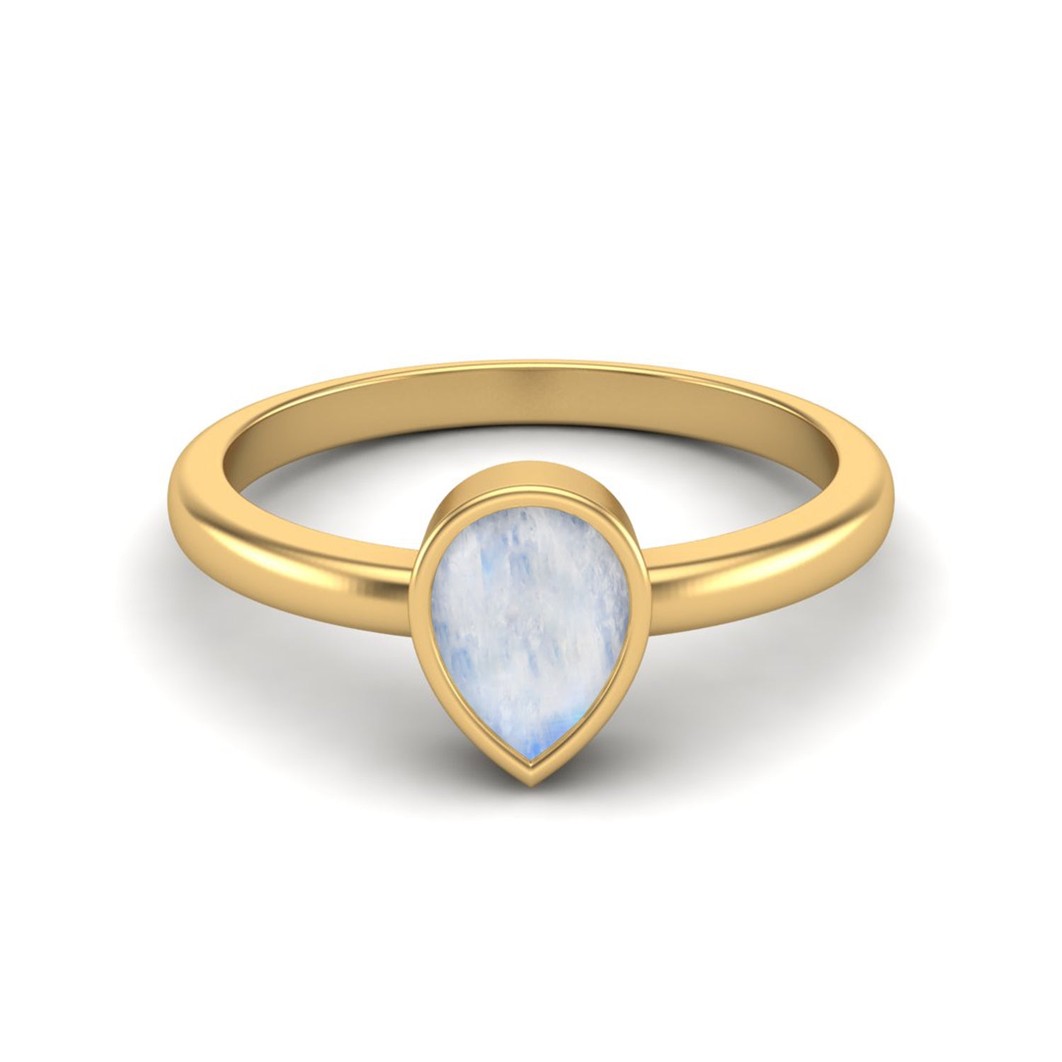 Moonstone Solitaire Ring - Sterling Silver