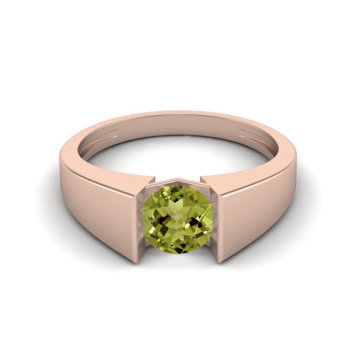 Anello con design moderno ispirato alla castone in peridoto – Argento Sterling