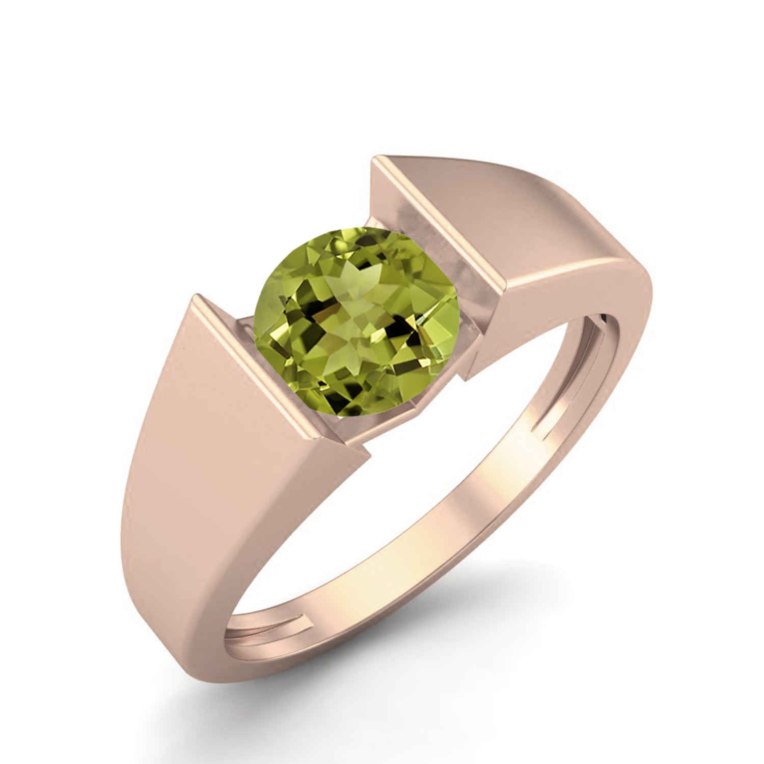 Anello con design moderno ispirato alla castone in peridoto – Argento Sterling