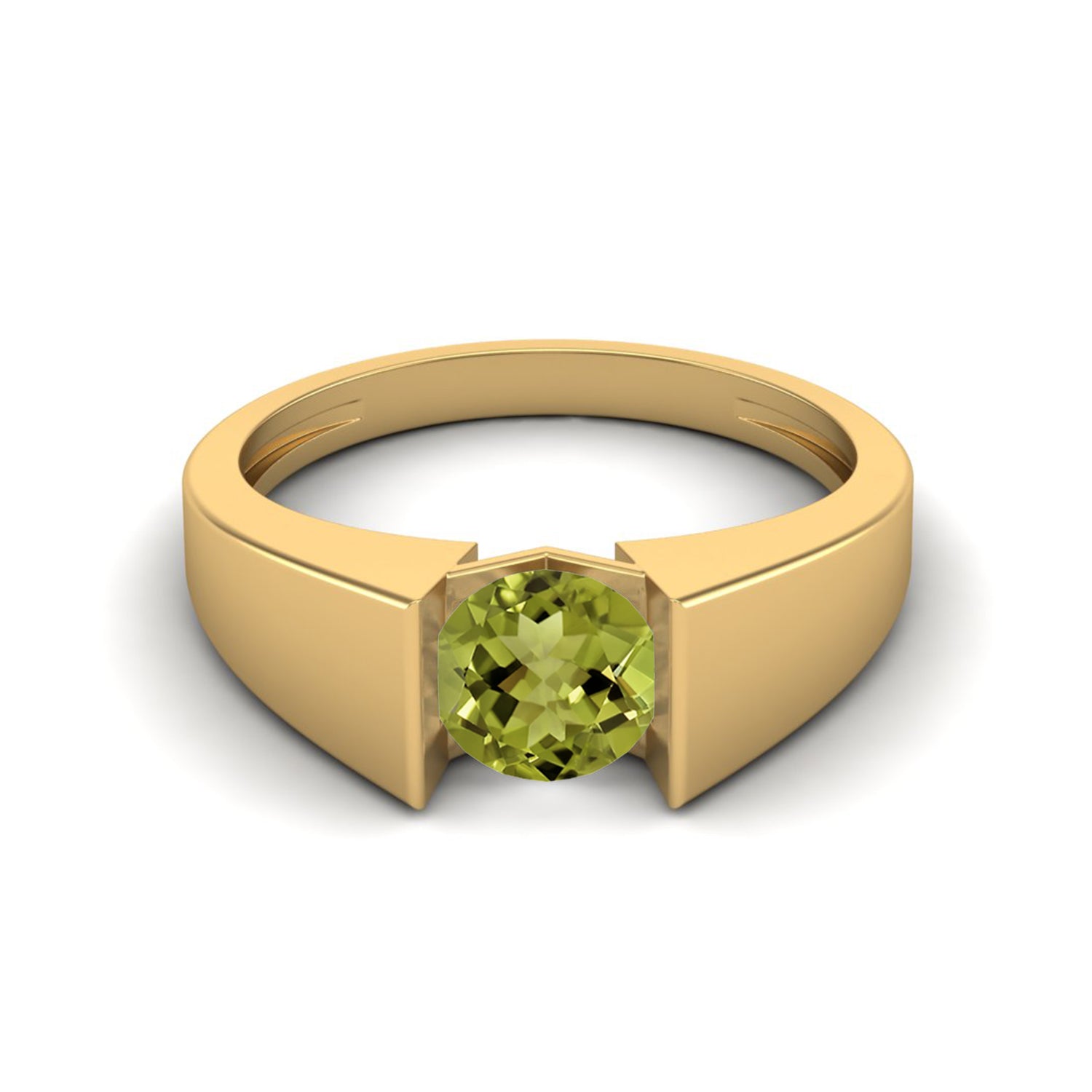Anello con design moderno ispirato alla castone in peridoto – Argento Sterling