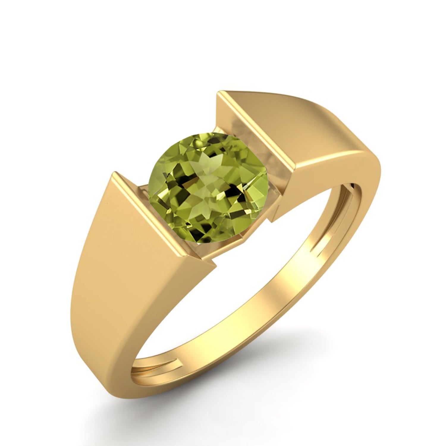 Anello con design moderno ispirato alla castone in peridoto – Argento Sterling
