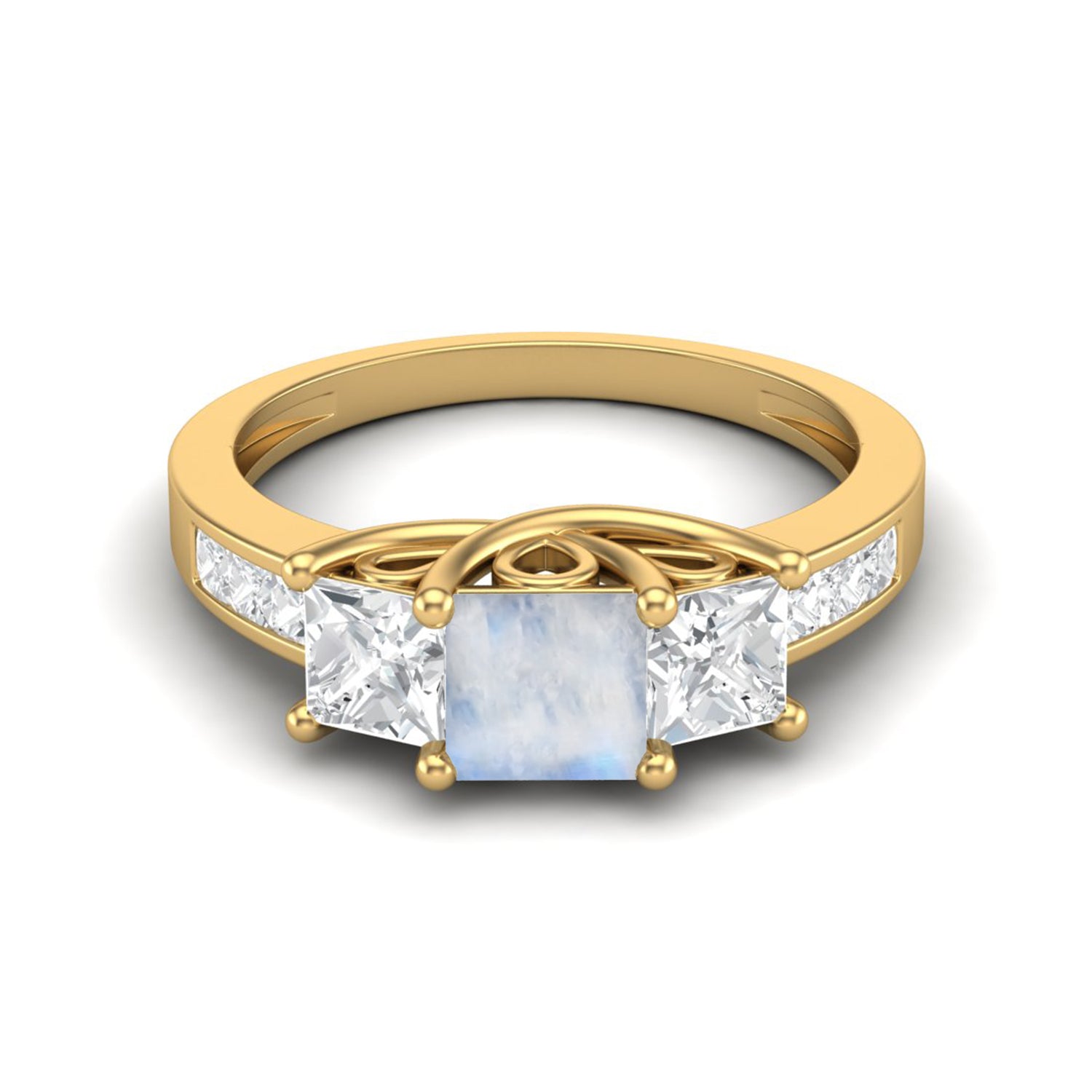 Moonstone Three-Stone Ring – Sterling Silver